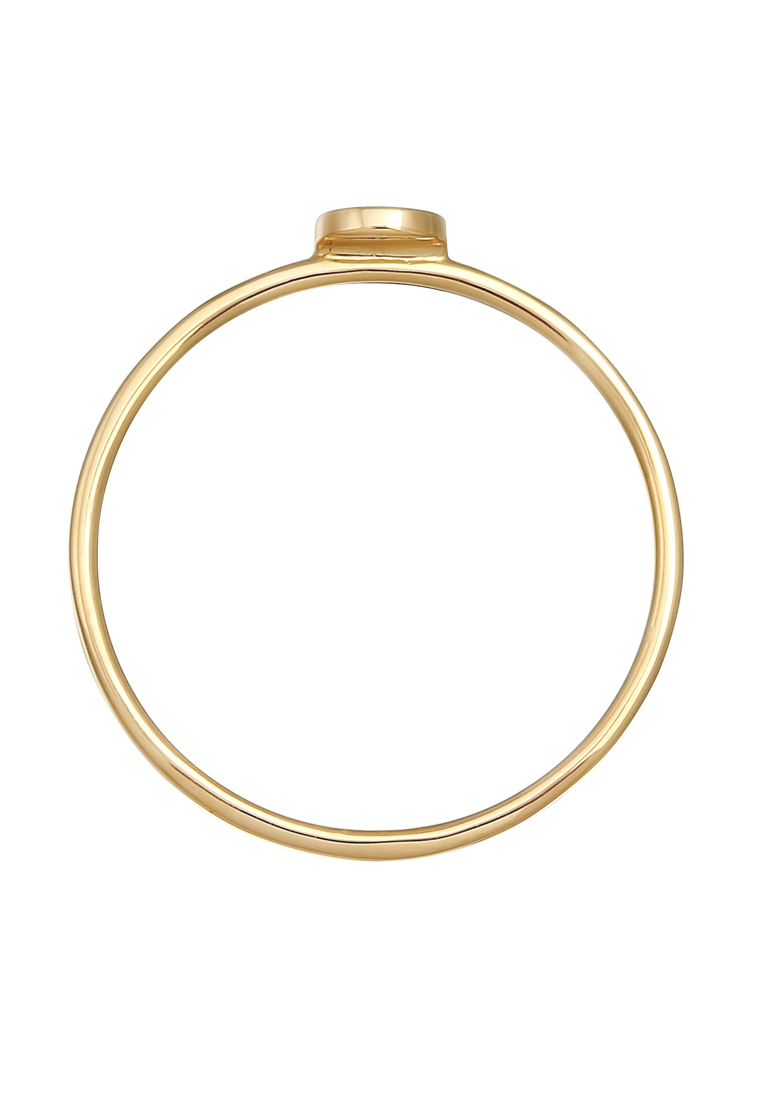 Elli Premium Fingerring »Plättchen Runde Form Statement 375 Gelbgold«