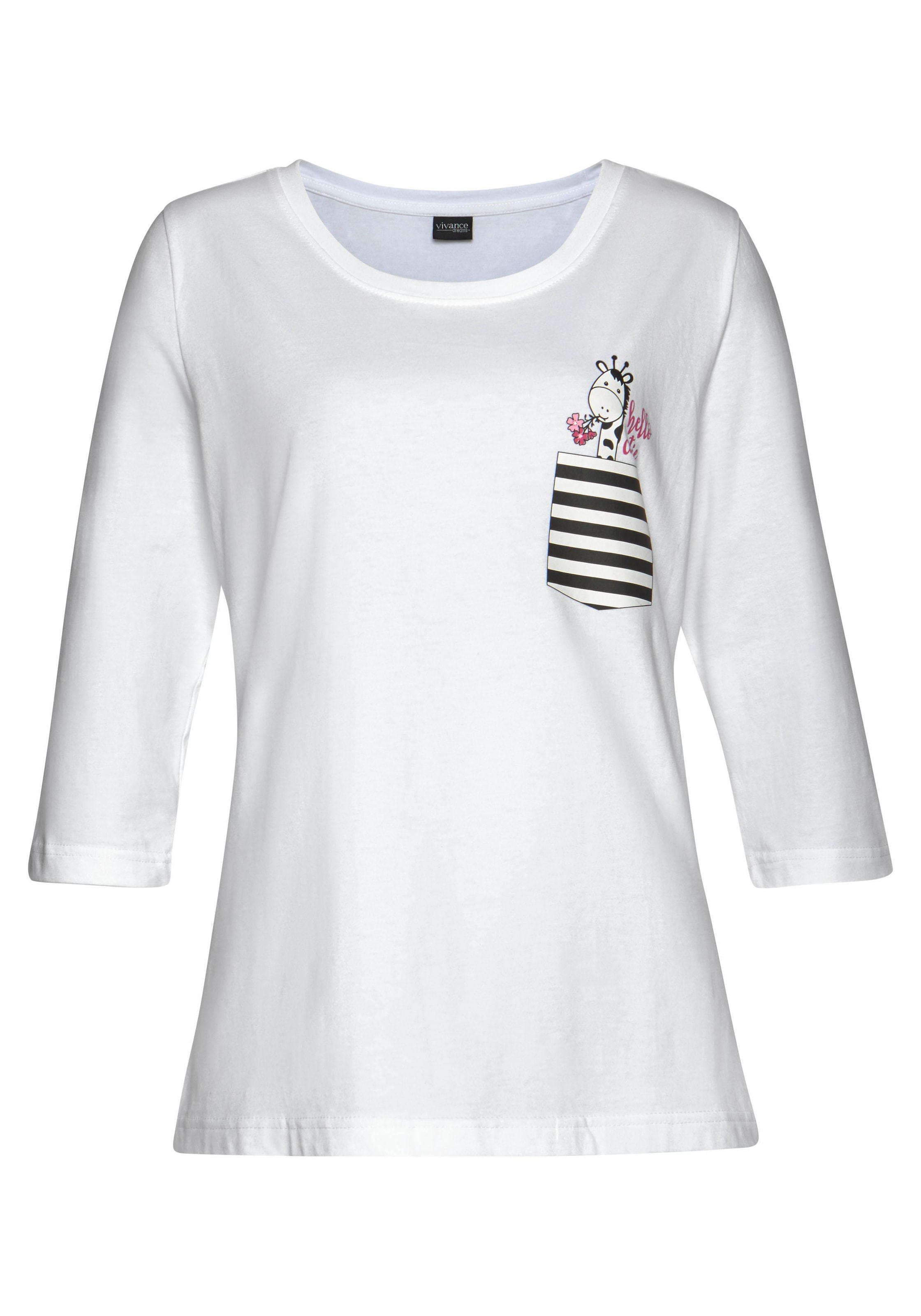 Vivance Dreams Pyjama (4 tlg. 2 Stück) mit verspieltem Tierprint