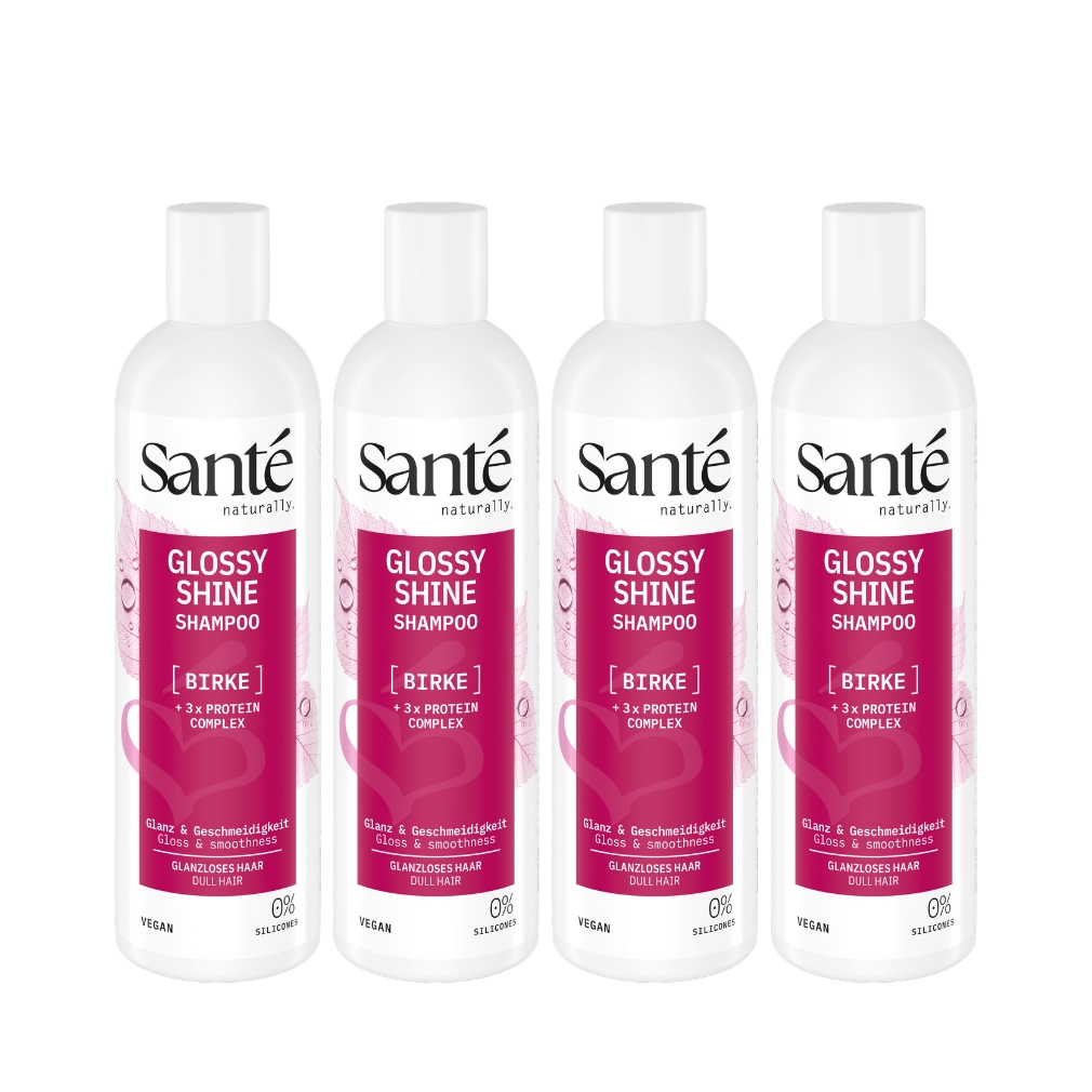 SANTE Haarshampoo »Glossy Shine Shampoo Birke +3-fach Protein Komplex« für glanzloses Haar, mit Birkenblattextrakt, vegan formuliert