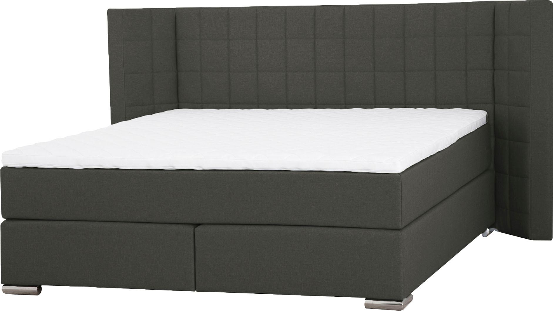 Thumbnail - PLACES OF STYLE Boxspringbett "Piazza" mit Steppung und Kopfteil mit seitlichen Flügeln