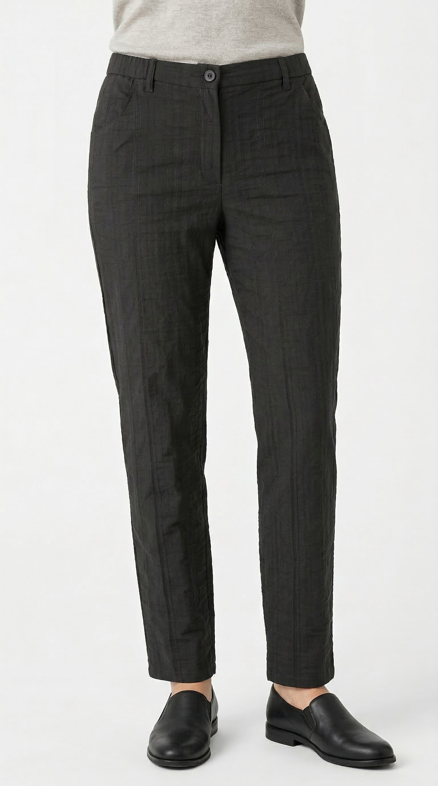 Stretch-Hose KJBRAND "Babsie", Damen, Gr. 46, N-Gr, schwarz gestreift, Web, Obermaterial: 47% Baumwolle, 45% Polyester, 6% Viskose, 2% Elasthan, regular fit lang, Hosen, mit Taschen