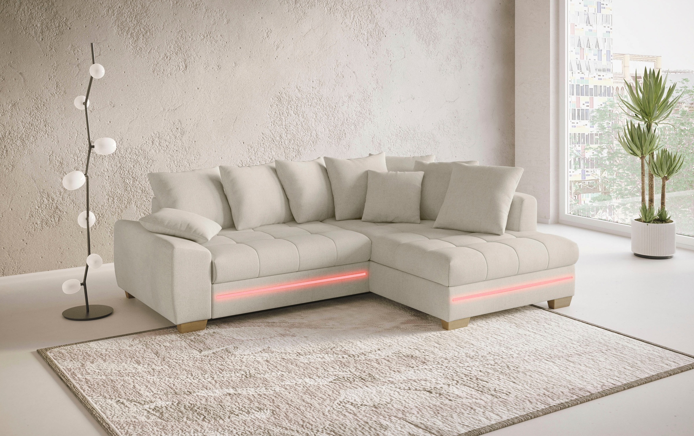 Mr. Couch Ecksofa "Nikita II, L-Form", mit Kaltschaum, RGB-LED Beleuchtung, günstig online kaufen