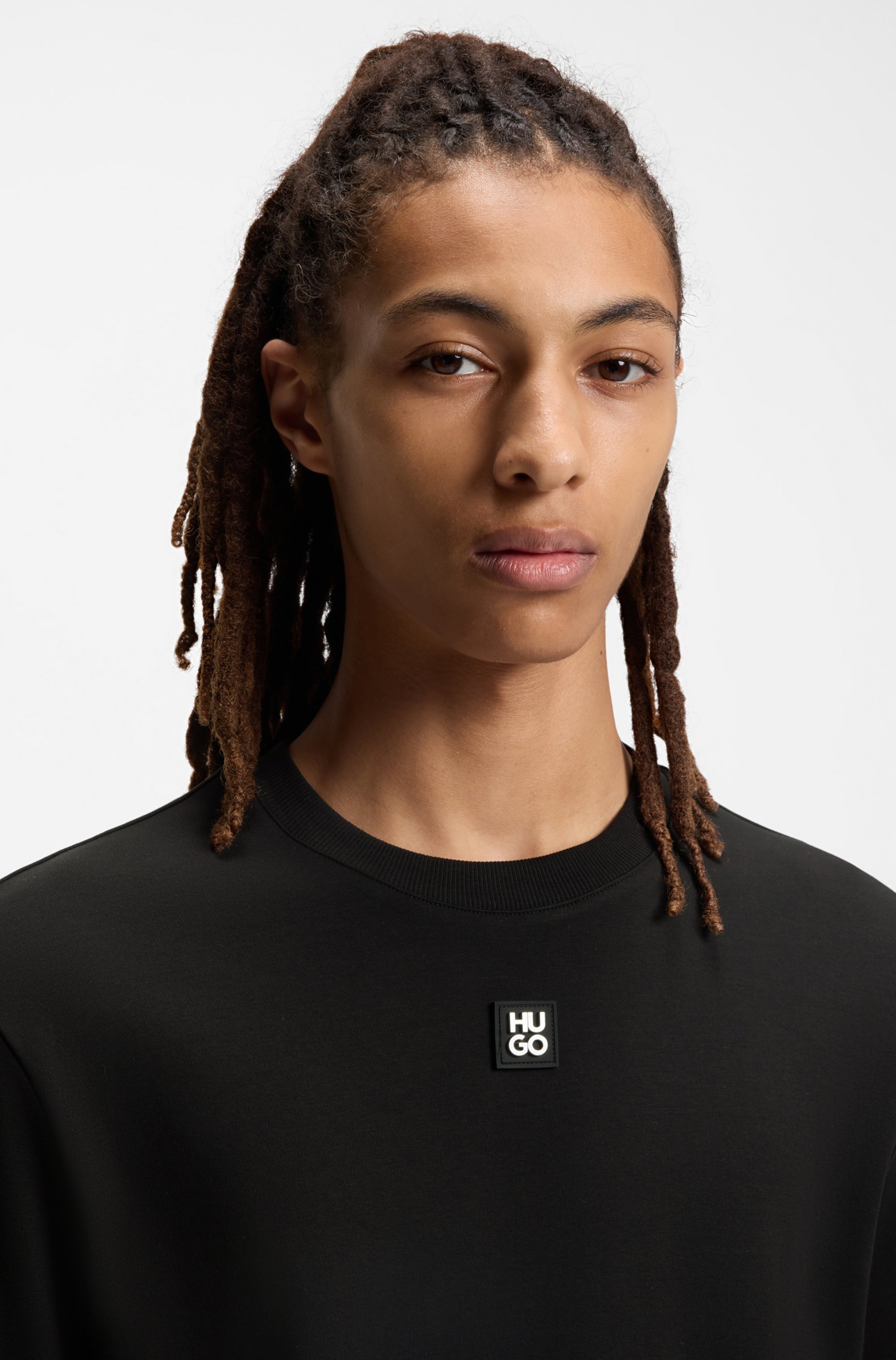 HUGO T-Shirt »Dalile Metal Logo« Regular Fit , Premium Interlock Cotton