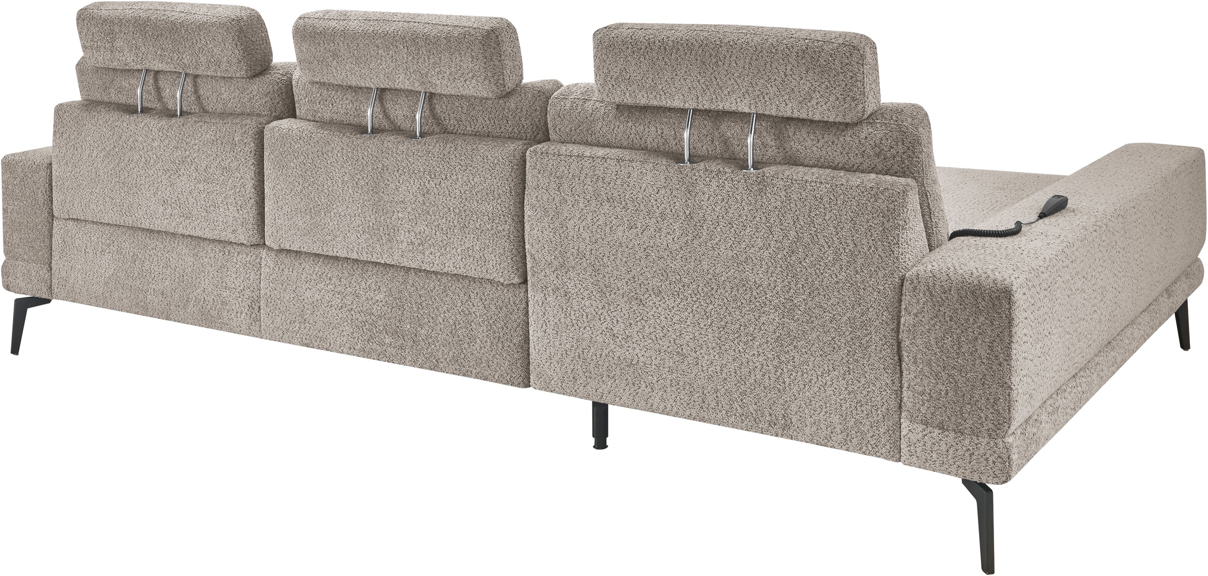set one by Musterring Ecksofa »SO 3600, inkl motor. Sitztiefenverstellung, Kopfstützen, Nierenkissen«, Sitzhöhe 42 cm, Kaltschaum, Breite 293 x Tiefe 180 cm, Kama stone
