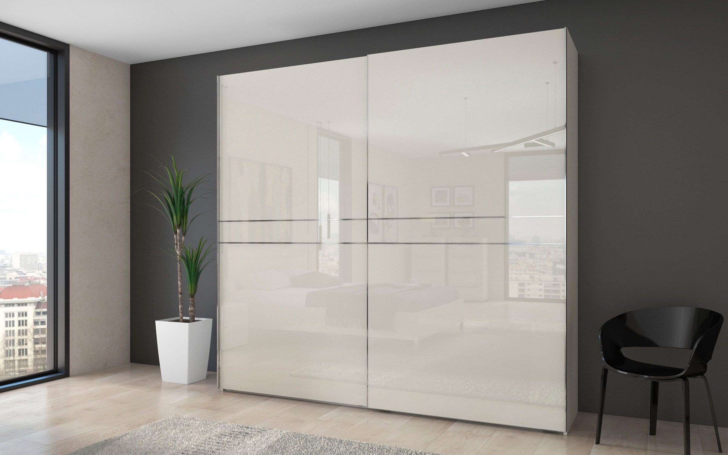 Places of Style Schwebetürenschrank "Piano, FSC-zertifiziert, mit Einlegebö günstig online kaufen
