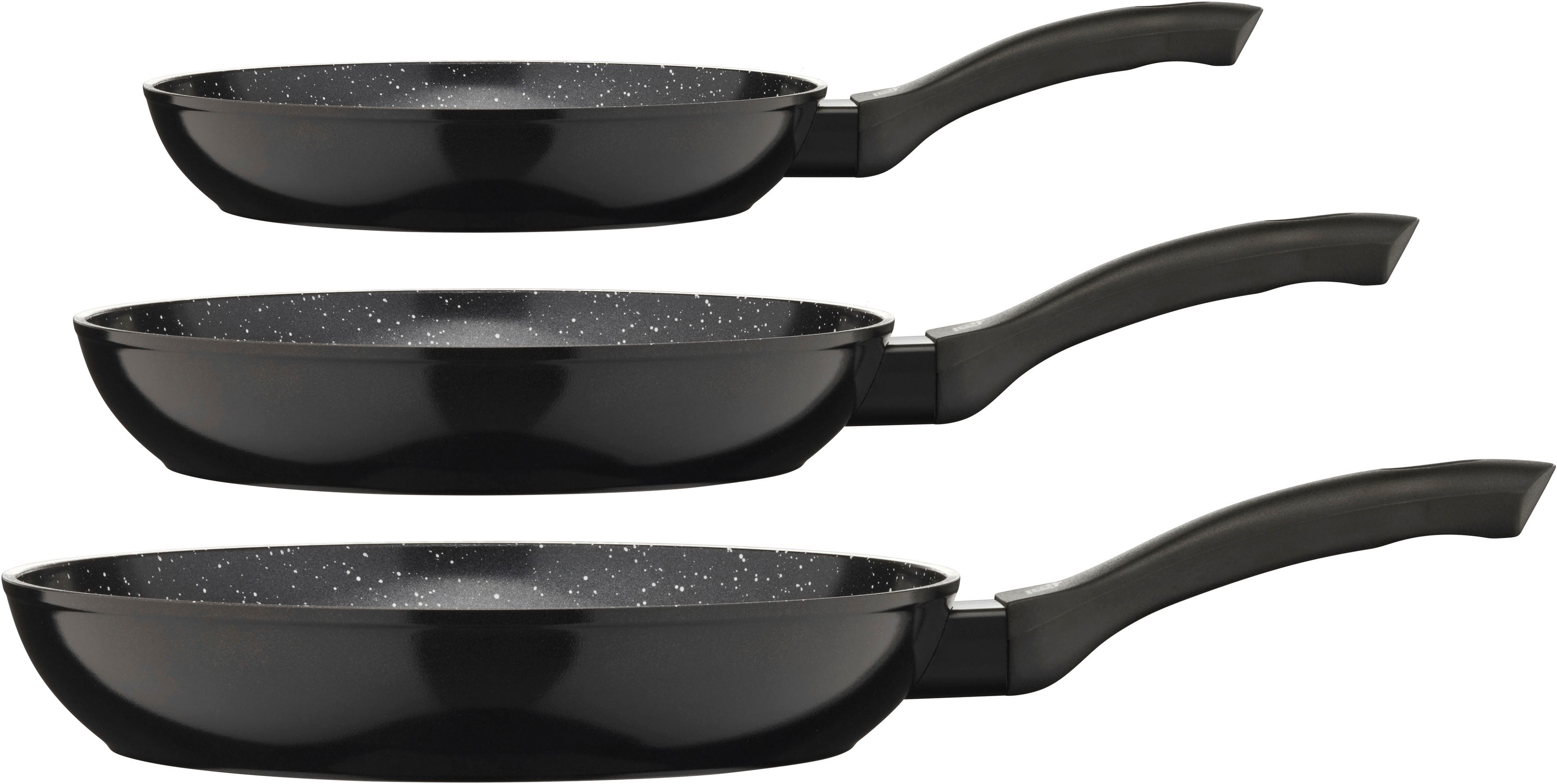 GSW Pfannen-Set "Barisa" Aluminium Set, 3 Stk. tlg. VITAFLON QUARZIT Antihaft-Versiegelung, Induktion
