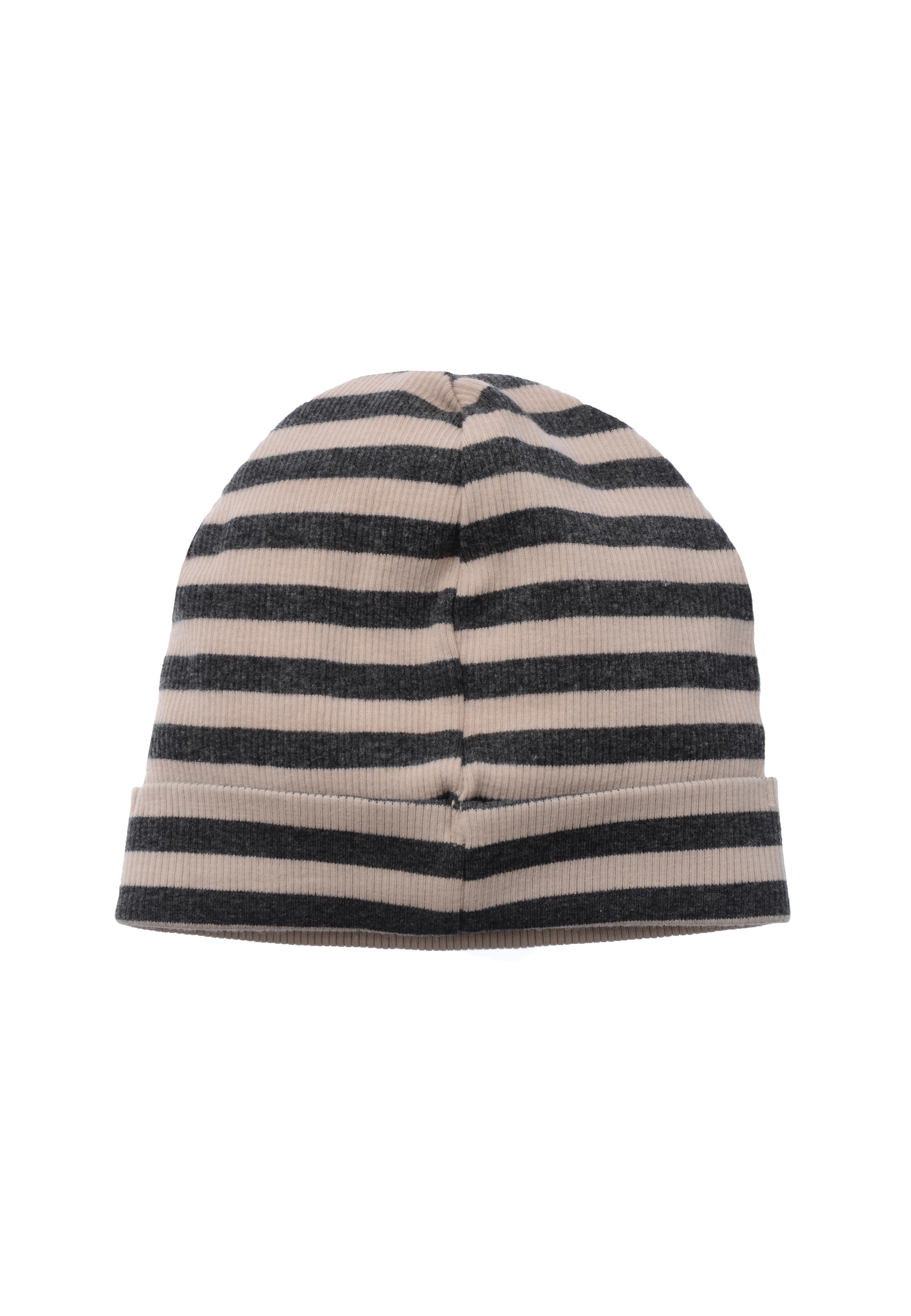 Liliput Strickmütze »graumelange und beige gestreift«, mit niedlichem Patch