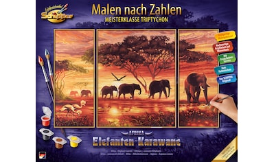 Schipper Malen nach Zahlen »Meisterklasse Triptychon - Elefanten Karawane«, Made in... kaufen