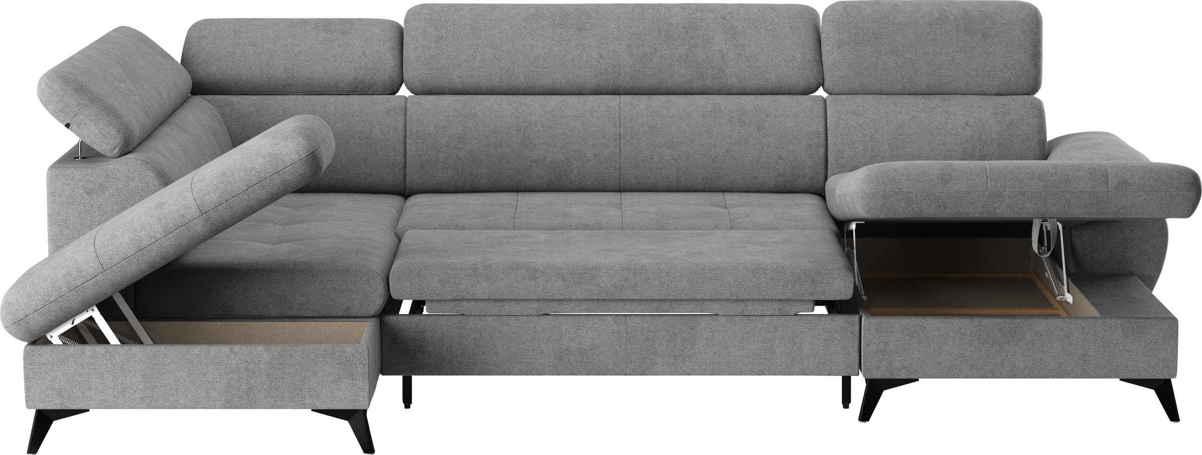 COTTA Wohnlandschaft »Hudson U-Form«, mit Kopfteilverstellung, wahlweise mit Bettfunktion & Bettkasten