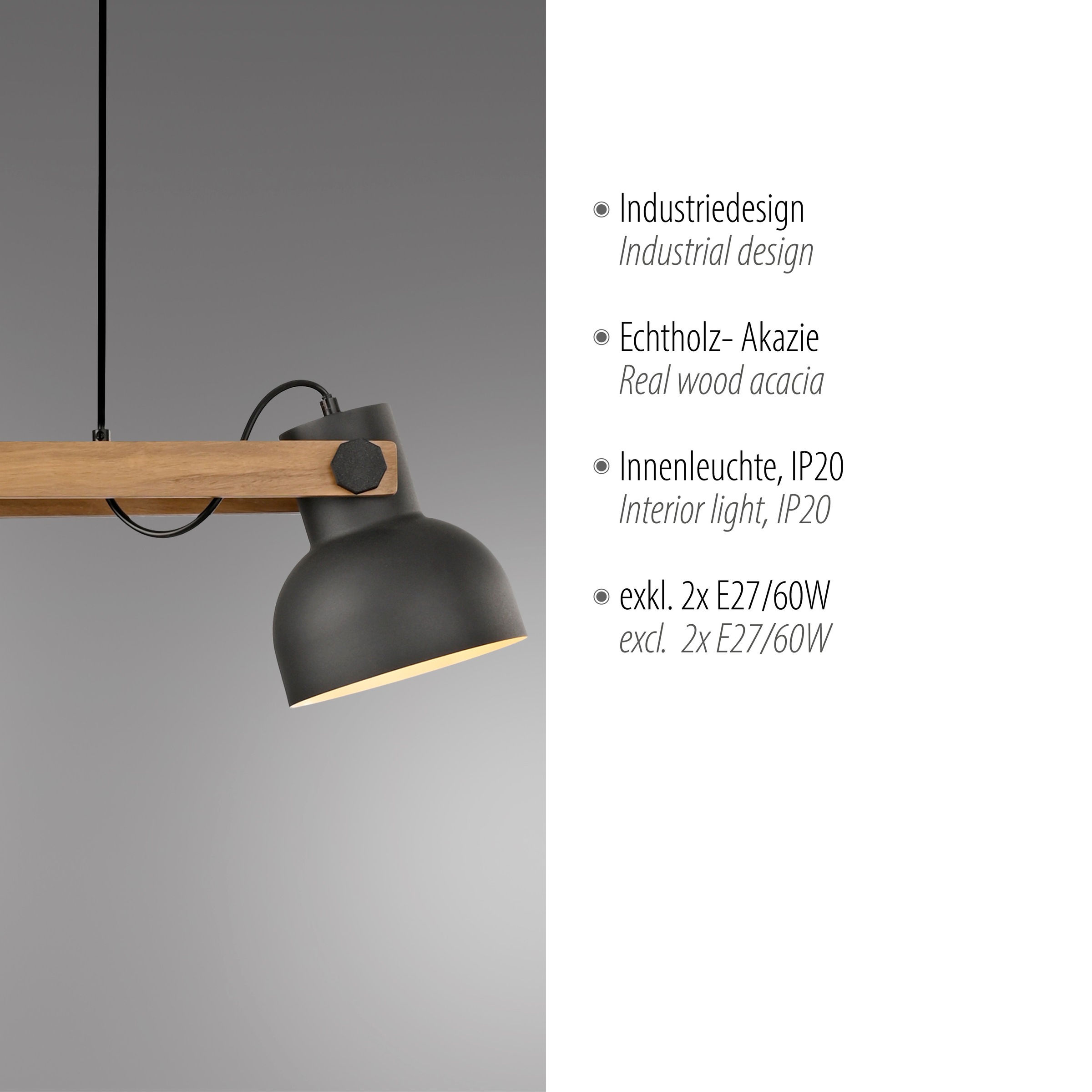 JUST LIGHT Pendelleuchte »CUP 2.0«, 2 flammig, Leuchtmittel E27 | Leuchtmittel wechselbar, ExklusiveE27
