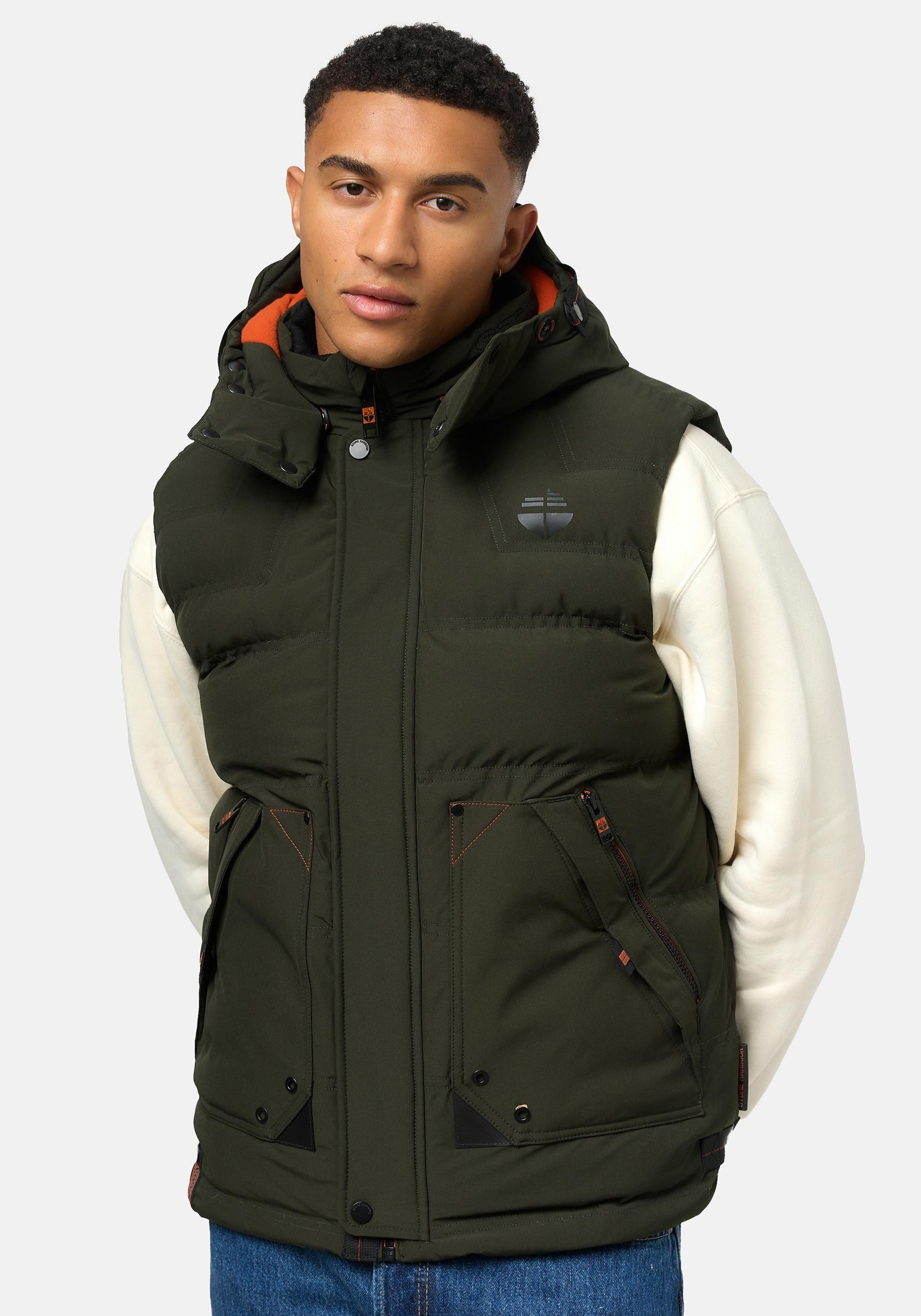 Stone Harbour Steppweste »Egoor«, Sportliche Outdoorweste mit abnehmbarer Kapuze