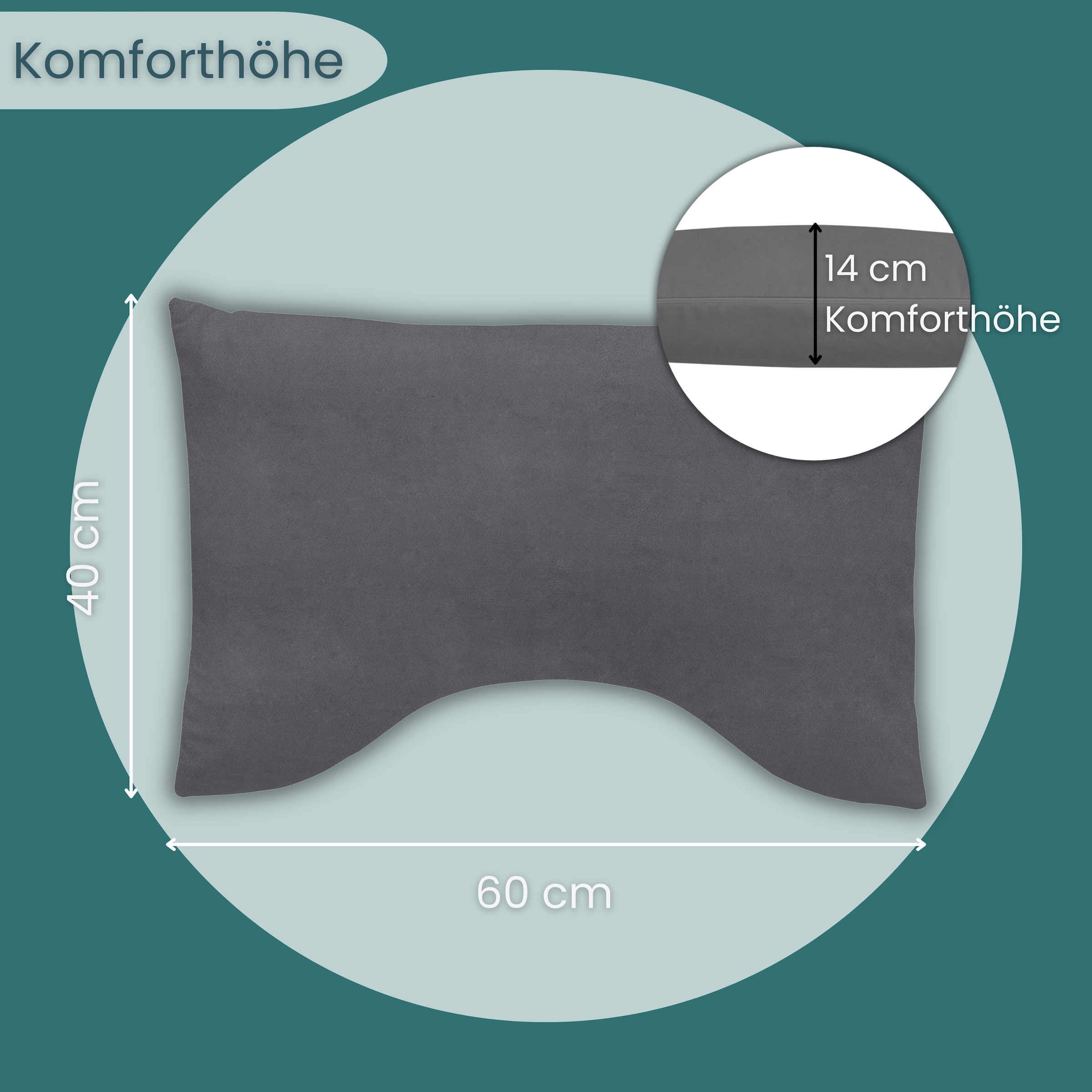 OTTO home Nackenstützkissen »Jenille, NEUHEIT! Nackenstützkissen 40x60 cm« Füllung: Viskoschaum-Stäbchen Bezug: Polyester 1 Stk. tlg. Hergestellt in der EU, mit Viscelastische Füllung Funktionskissen