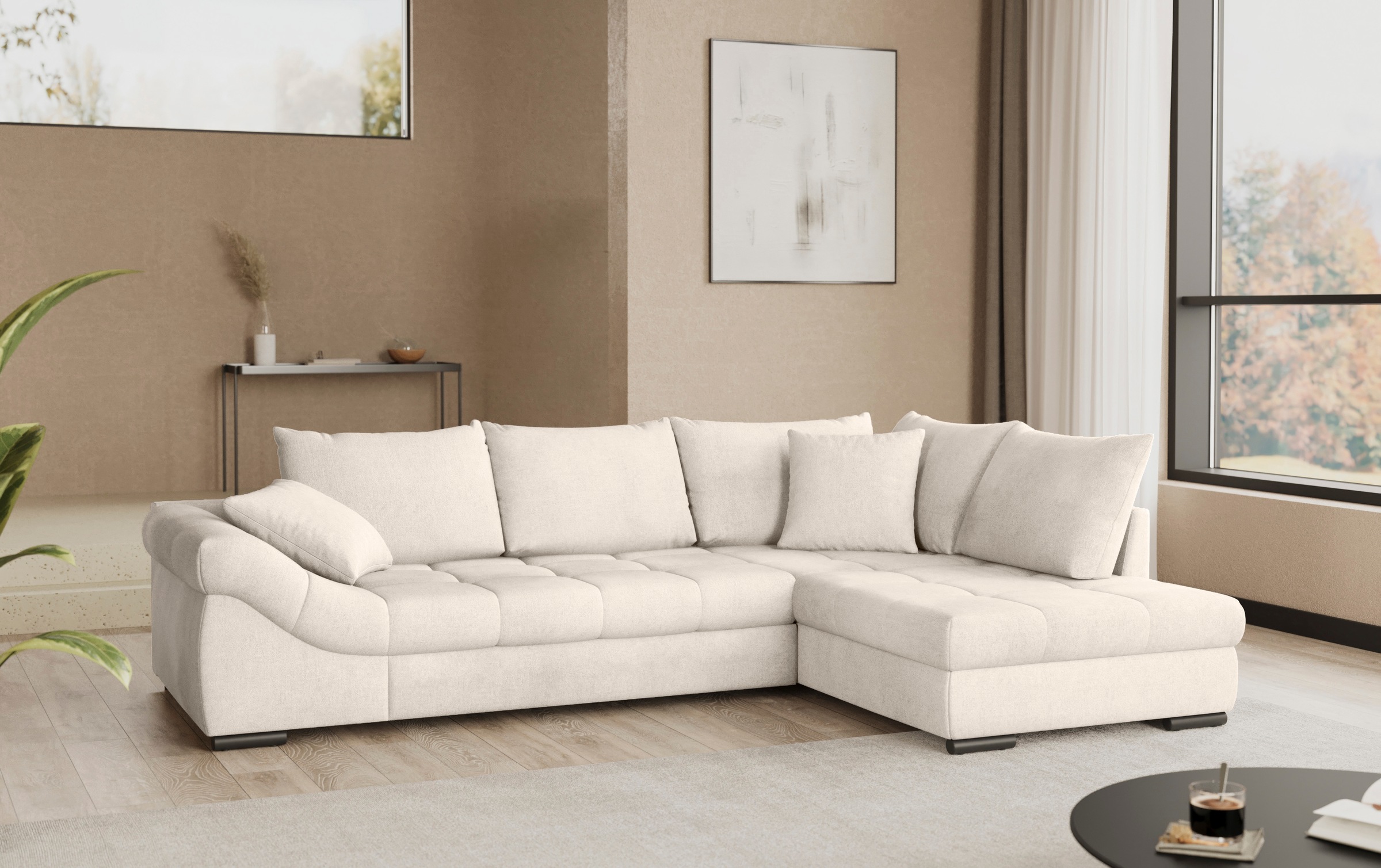 Mr. Couch Ecksofa »Allegro DuraFlex, L-Form«, Hochschläfer-Bettauszug, Kaltschaumpolsterung, bis 140 kg belastbar