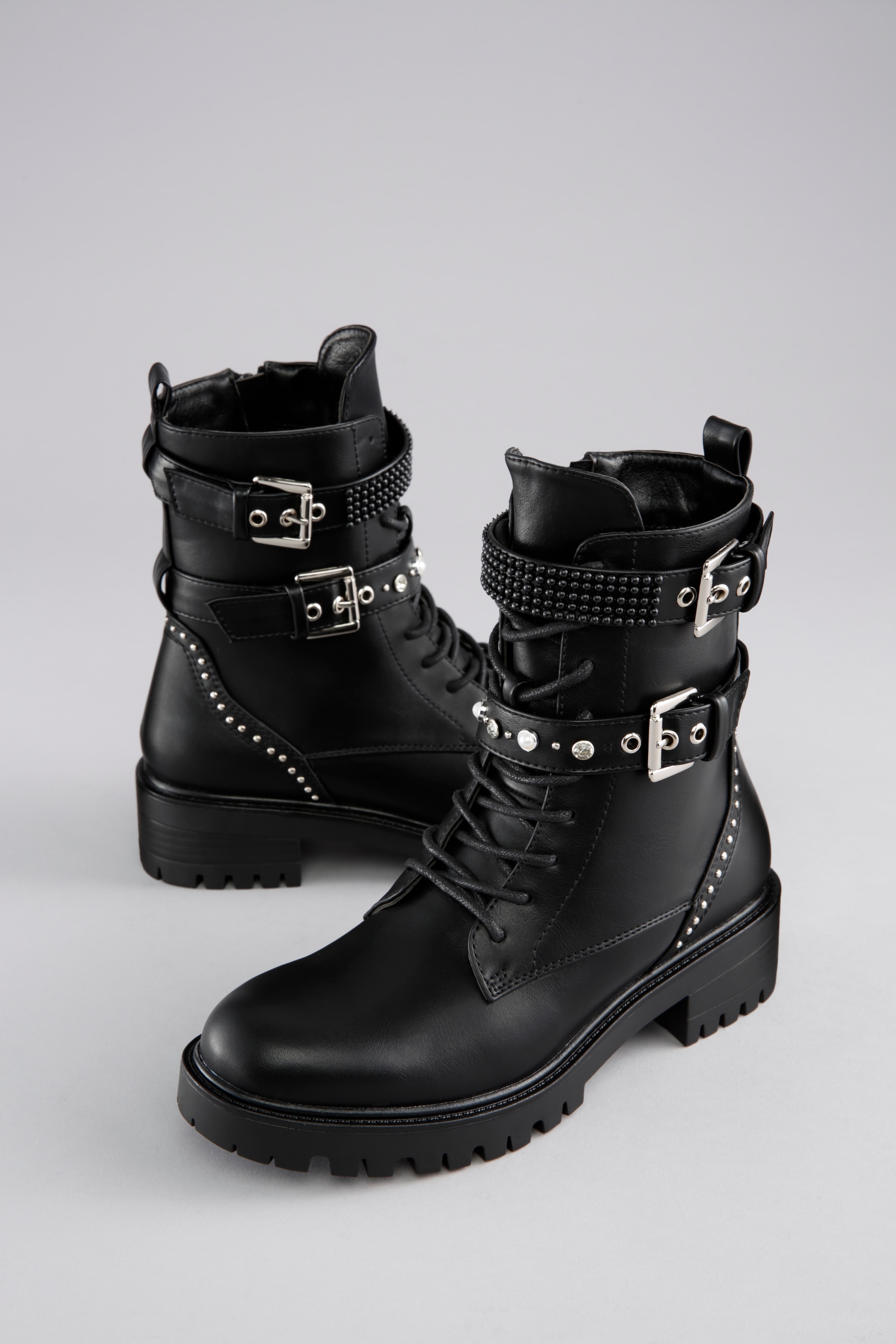 Aniston SHOES Schnürboots, Schnürstiefelette, Bikerboots - NEUE KOLLEKTION günstig online kaufen