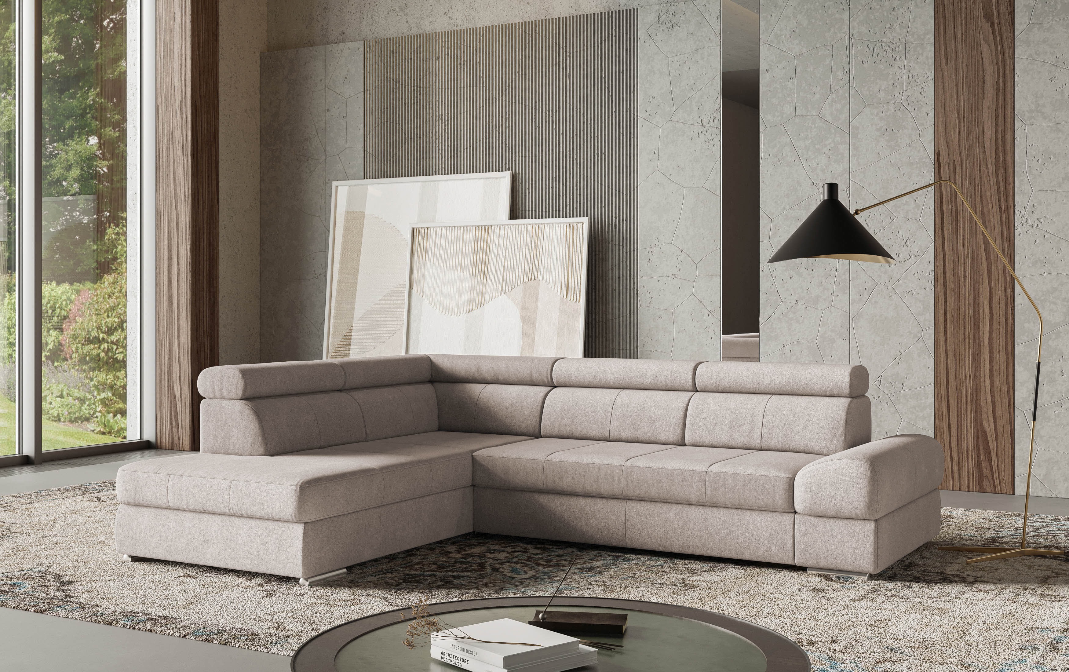 sit&more Ecksofa "Broadway L-Form" mit verstellbaren Kopfteilen, wahlweise mit Schlaffunktion