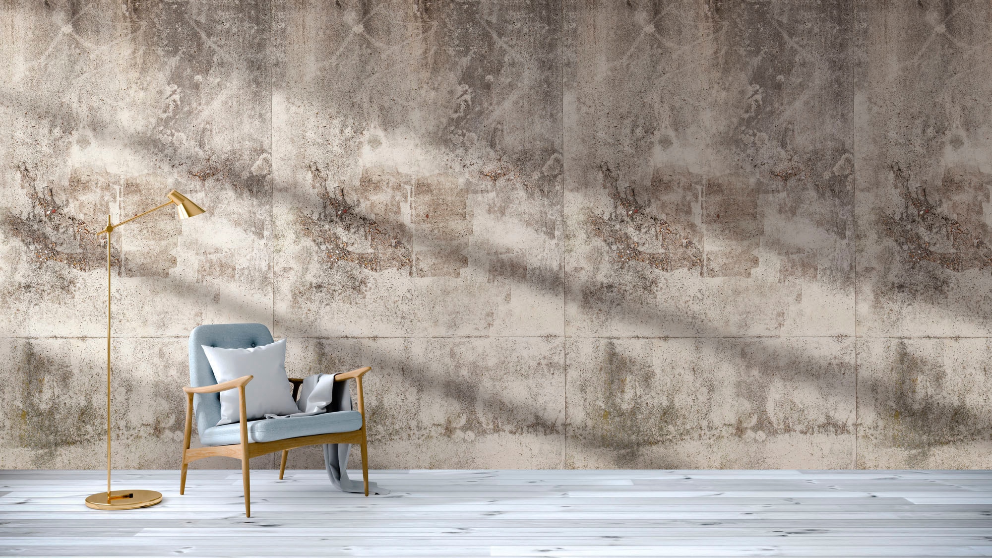 living walls "The Wall" Motiv Steinoptik urban glatt Fototapete Vintage Tapete Betonoptik Tapeten Wohnzimmer Flur Design
