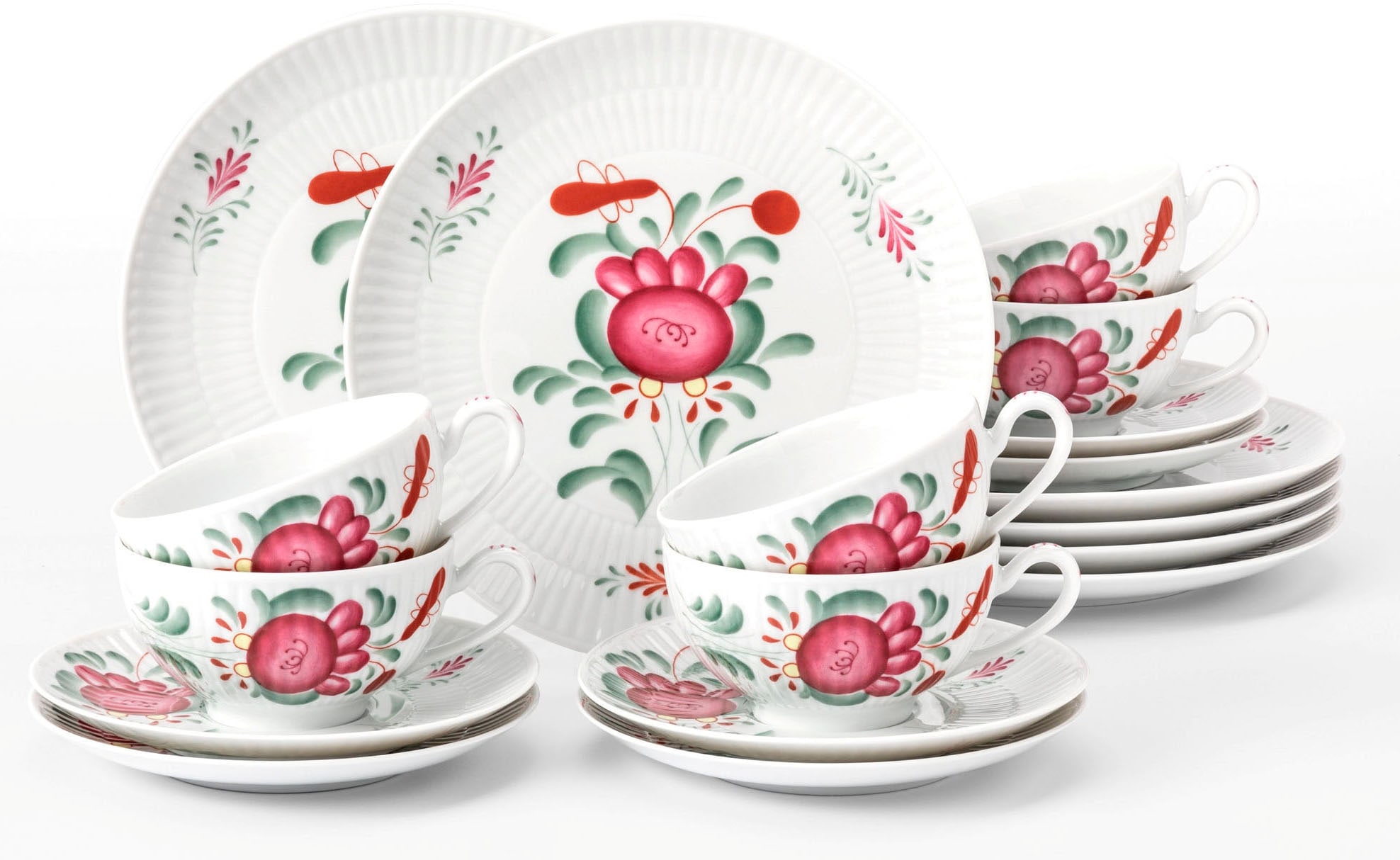 Teeservice »Geschirr-Set, 18 Teile, Amina Ostfiesenrose, groß«, (Set, 18 tlg., 6x...