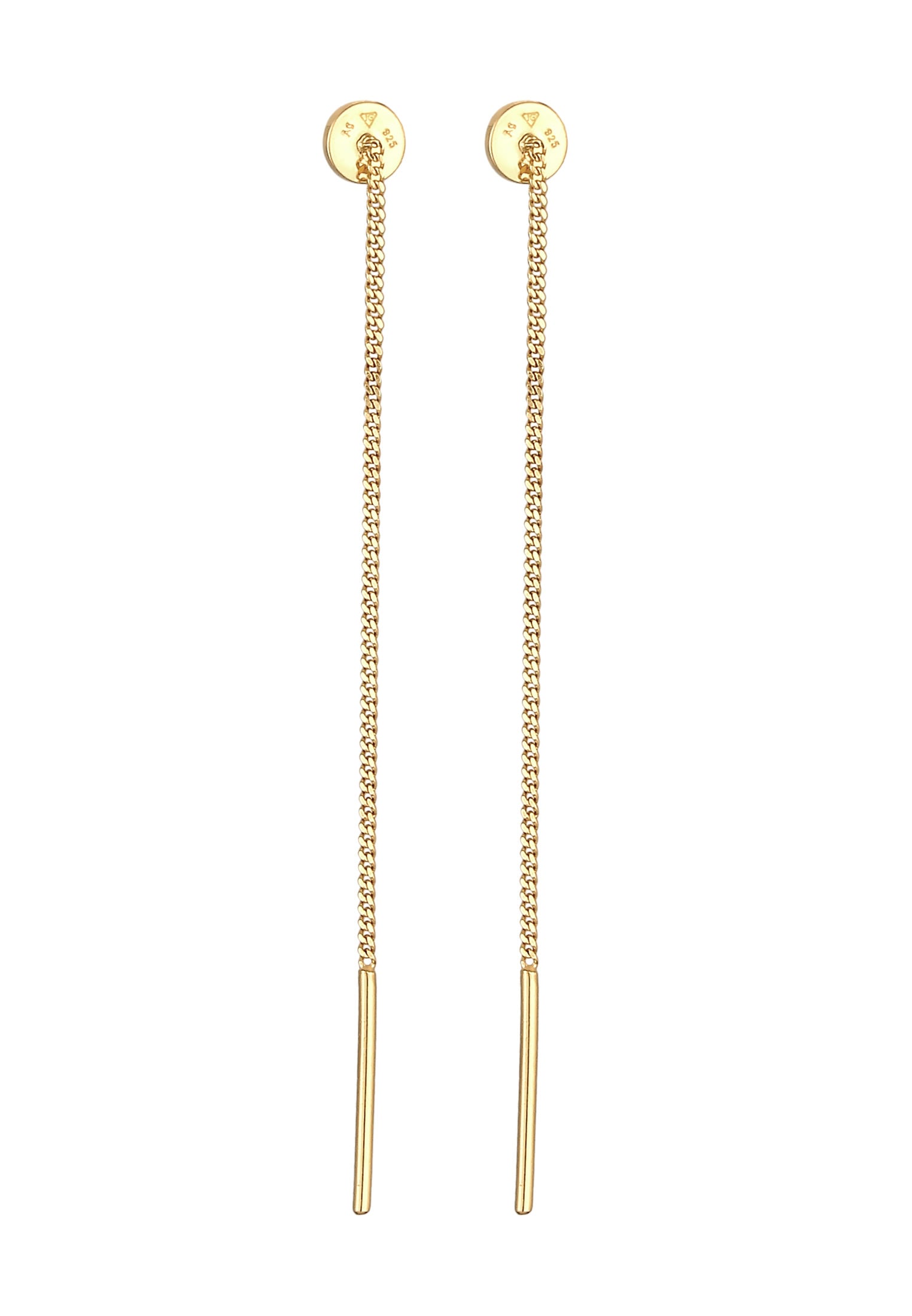 Elli Paar Ohrhänger »Plättchen Minimal Basic Durchziehen 925 Silber«