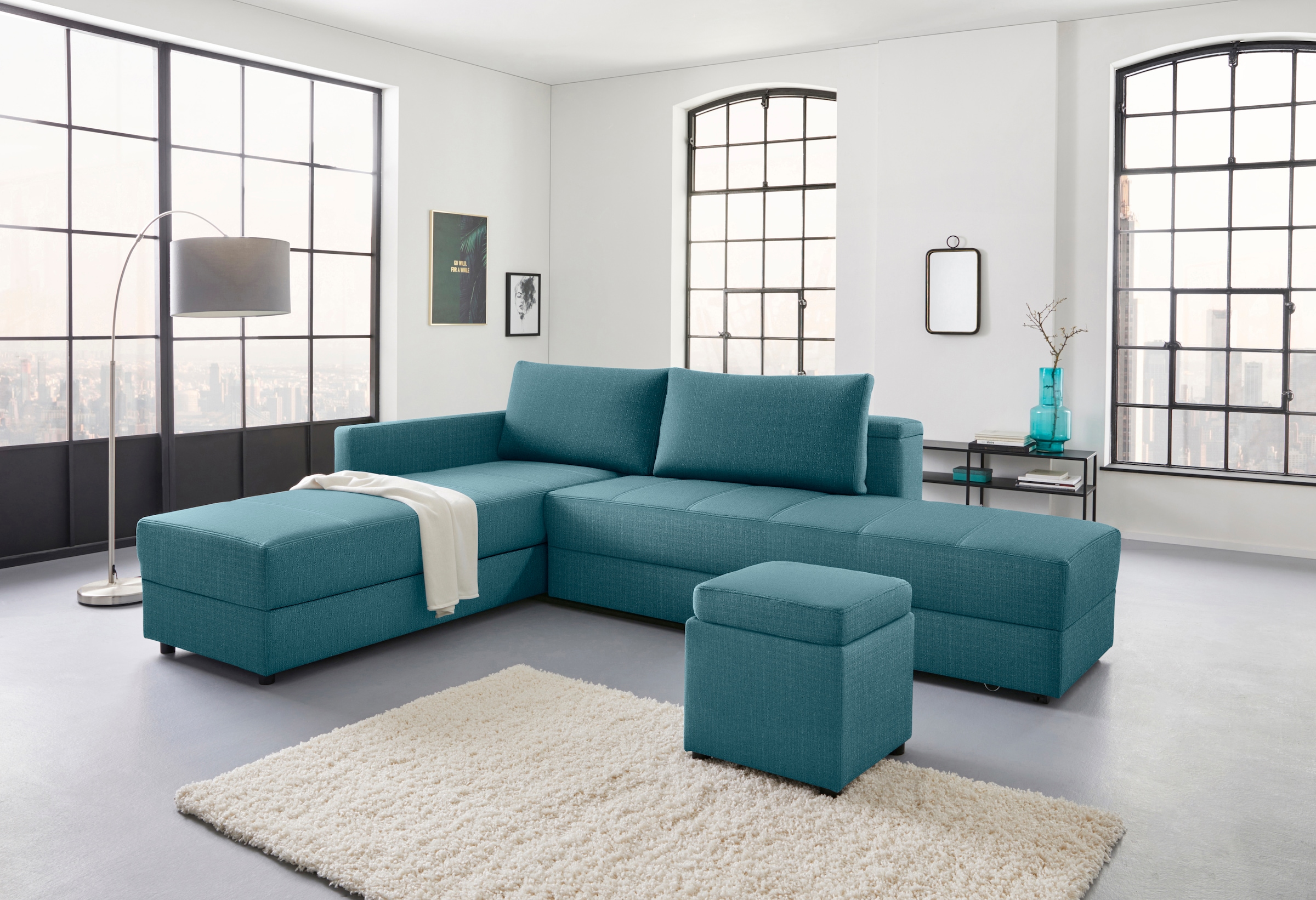 LOOKS by Wolfgang Joop Ecksofa »LooksIII L-Form«, durch Drehfunktion zum Bett wandelbar, inklusive Staufach