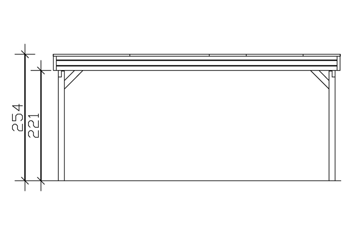 Skanholz Einzelcarport »Friesland«, Fichtenholz, 514 cm, braun