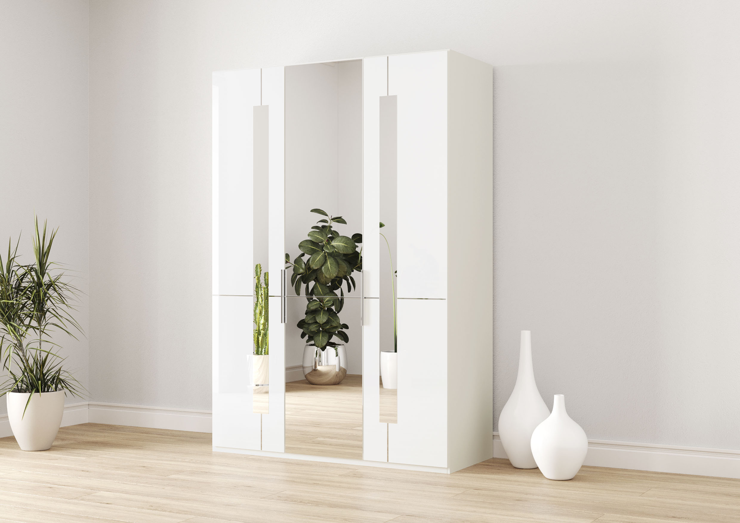 Musterring Kleiderschrank "Imola W" inkl. Einlegeböden und Kleiderstangen, mit Glas- und Spiegeltüren