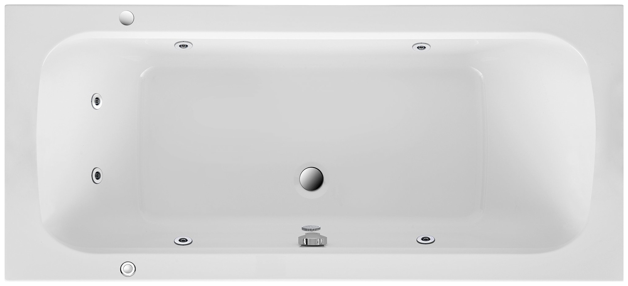 Whirlpool-Badewanne OTTOFOND, B:75cm H:40cm L:170cm, weiß, Badewannen, "Malta 170", Typ 1, 170x75 cm