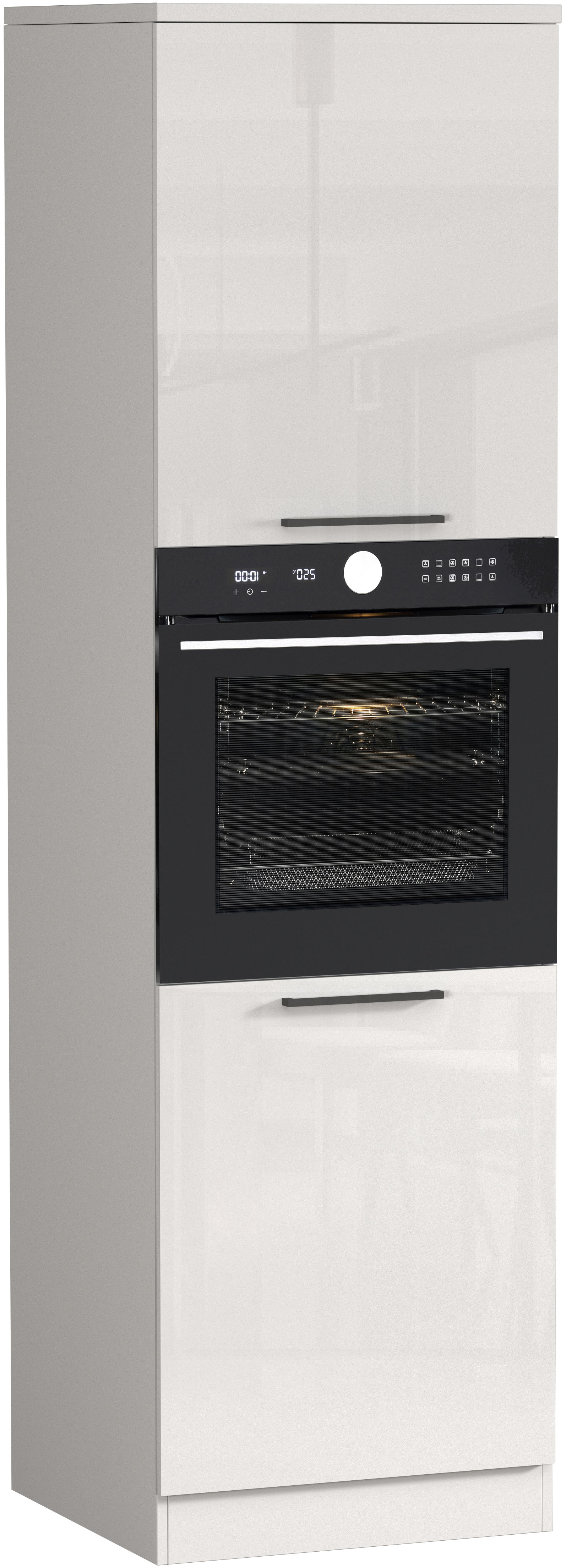 KOCHSTATION Backofenumbauschrank "Luna, Backofenschrank, Backofen-Hochschrank, Made in Italy" B/T/H: 60×60×214,5 cm, Oberplatte mit 25 mm Stärke