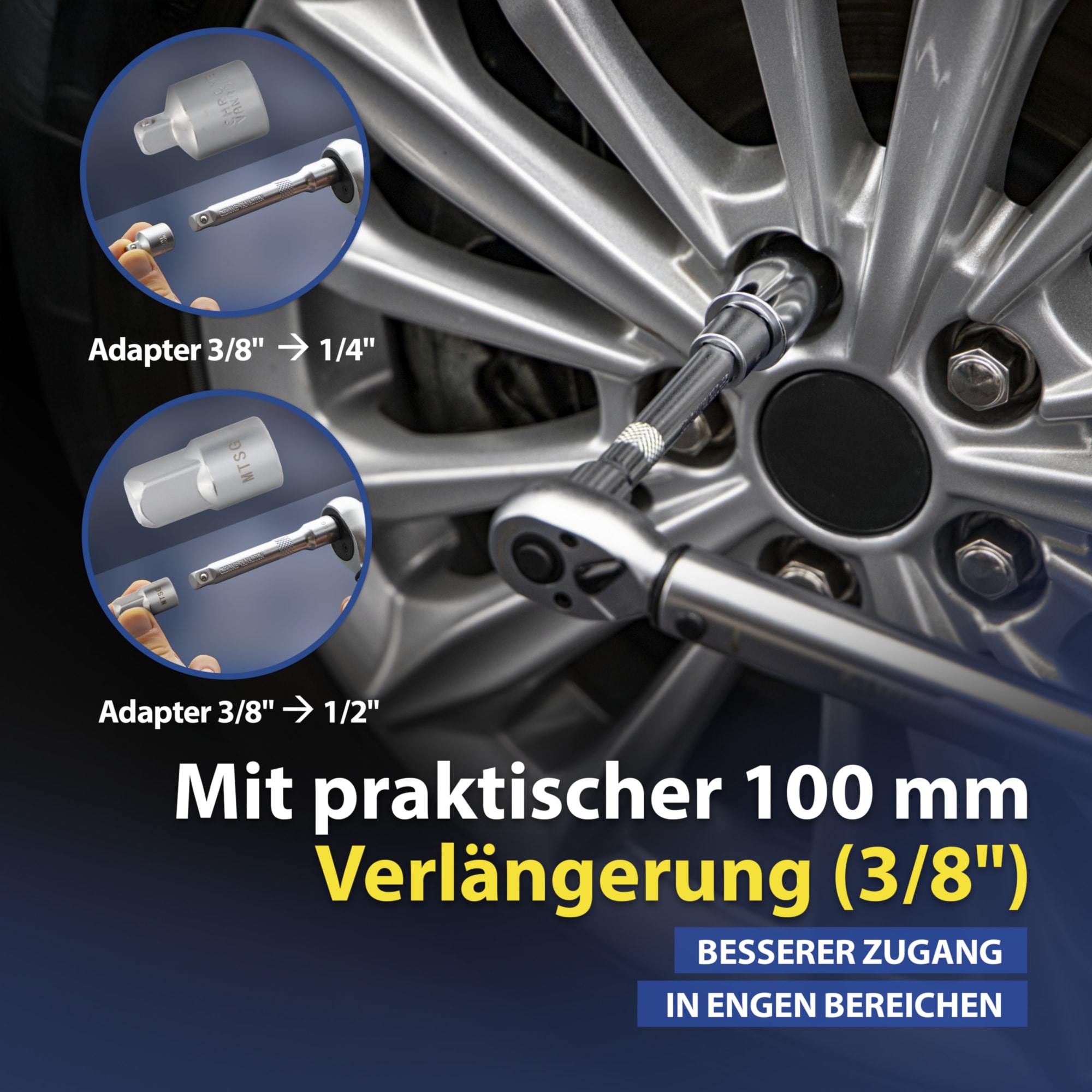 Goodyear Drehmomentschlüssel »Drehmomentschlüssel 20-120 Nm mit Adaptern«