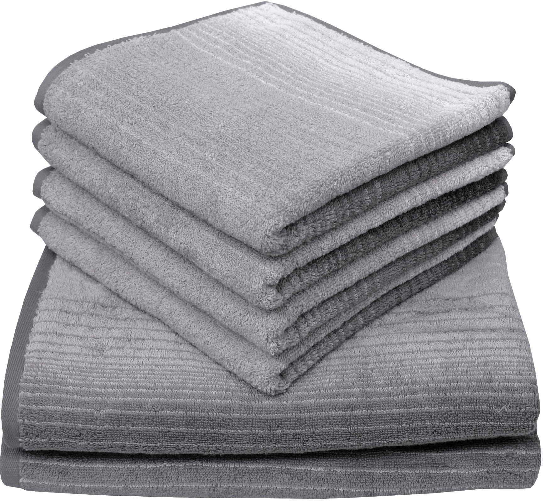 Dyckhoff Handtuch Set "mit Farbverlauf" Set 6 Stk. Walkfrottee mit Farbverlauf;4 Handtücher (50x100cm), 2 Duschtücher (70x140cm)