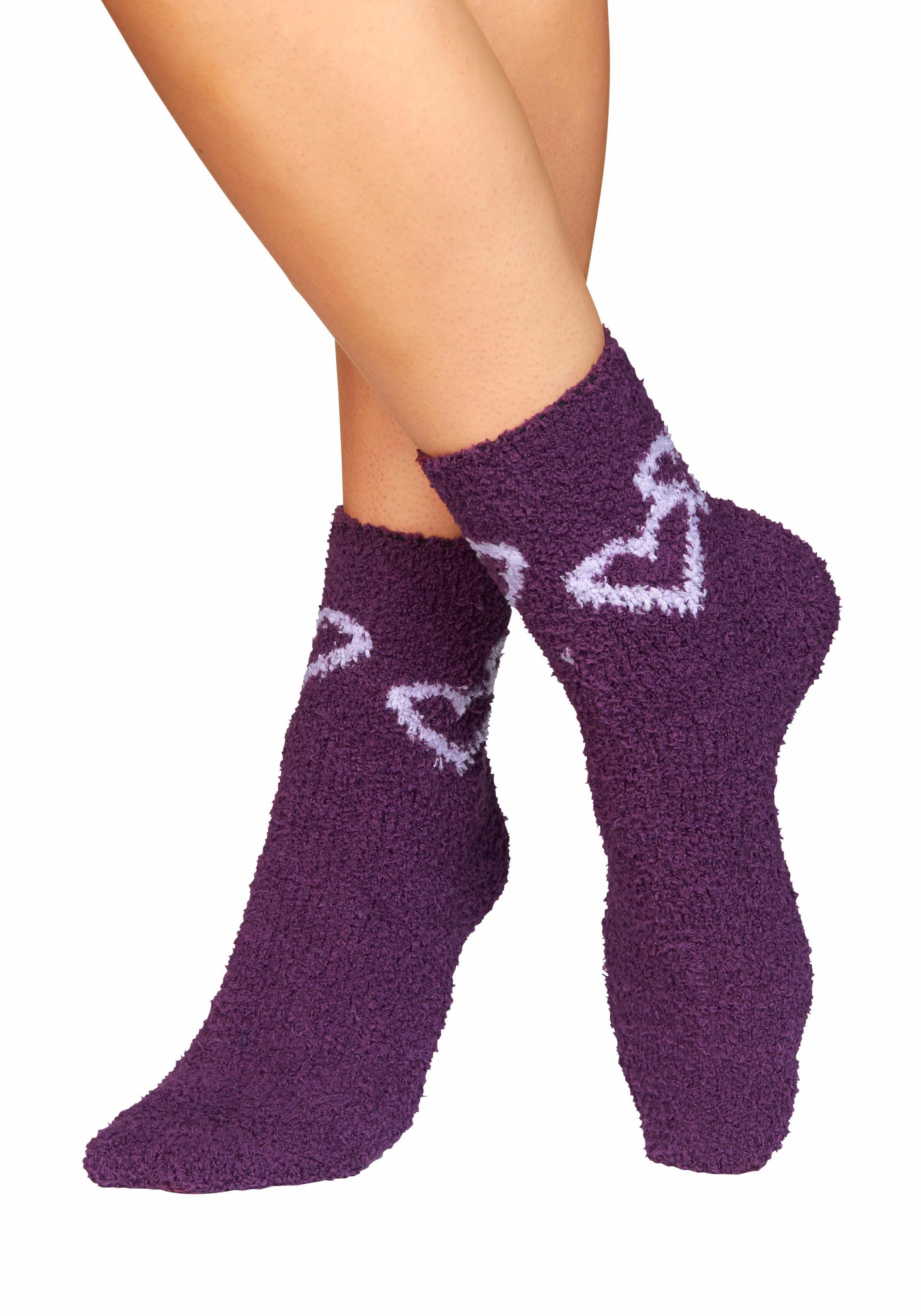 Lavana Kuschelsocken, (Set, 5 Paar), mit Herzen am Bund