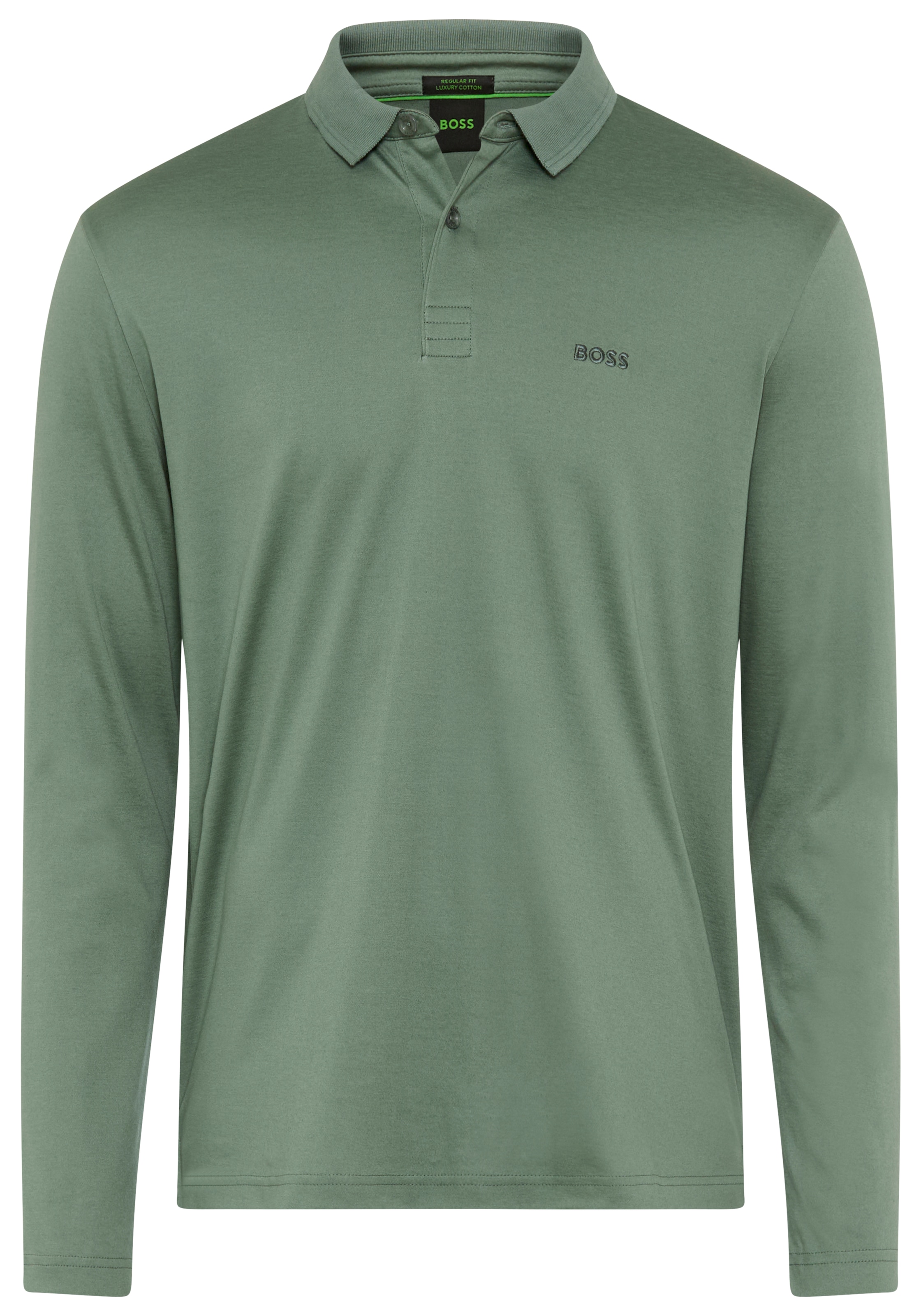 BOSS GREEN Langarm-Poloshirt "Pirol", Langarm, regular fit, Logo-Stickerei günstig online kaufen