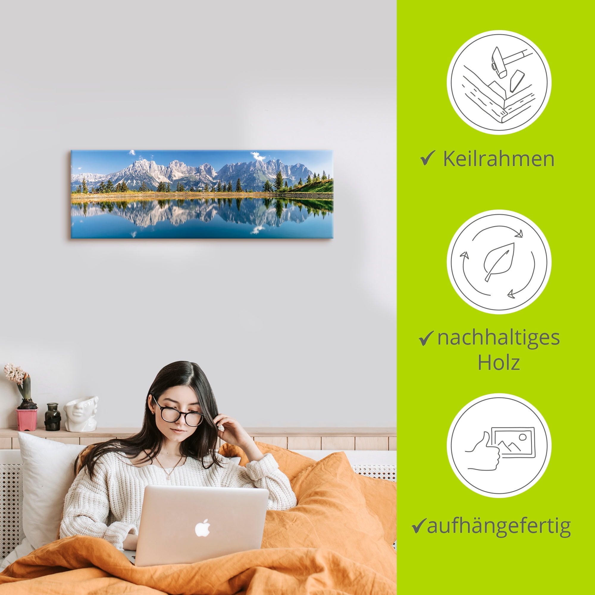 Artland Wandbild »Kaisergebirge Tirol«, Berge & Alpenbilder, (1 St.), als Alubild, Outdoorbild, Leinwandbild, Poster, Wandaufkleber