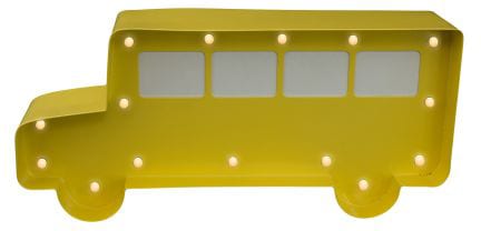 MARQUEE LIGHTS LED Dekolicht "Schoolbus", 15, H: 11cm, 1 Stk., gelb, Leuchten, Wandlampe, Tischlampe Schulbus, Fahrzeug mit 15 Leuchtmittel - 23x11cm