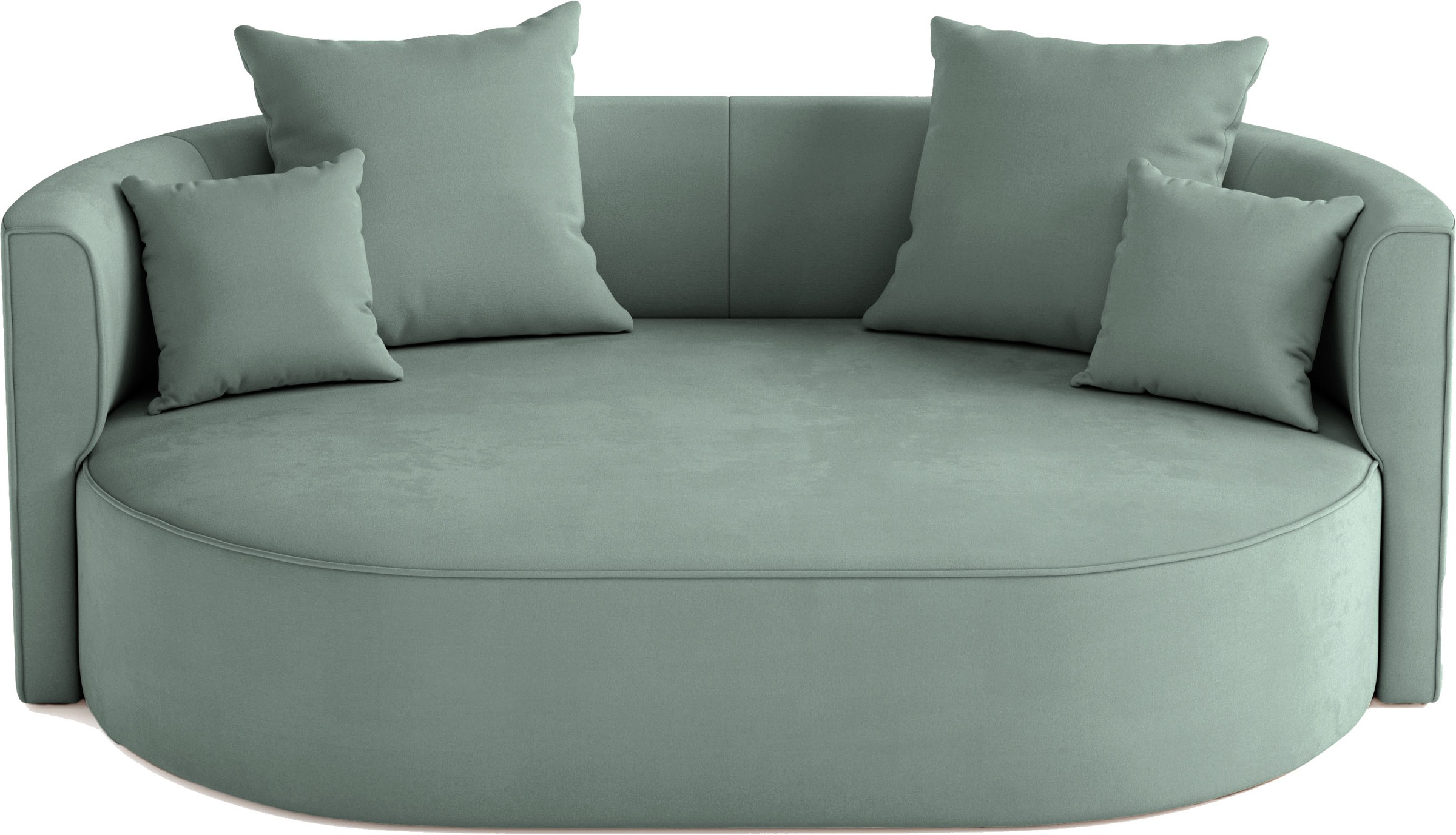 LeGer Home by Lena Gercke 2,5-Sitzer »ISALIE, rundes Loungesofa, mit Kissen, perfekt gepolstert«, moderne Stoffe, mit 4 Zierkissen, extra große Sitzfläche