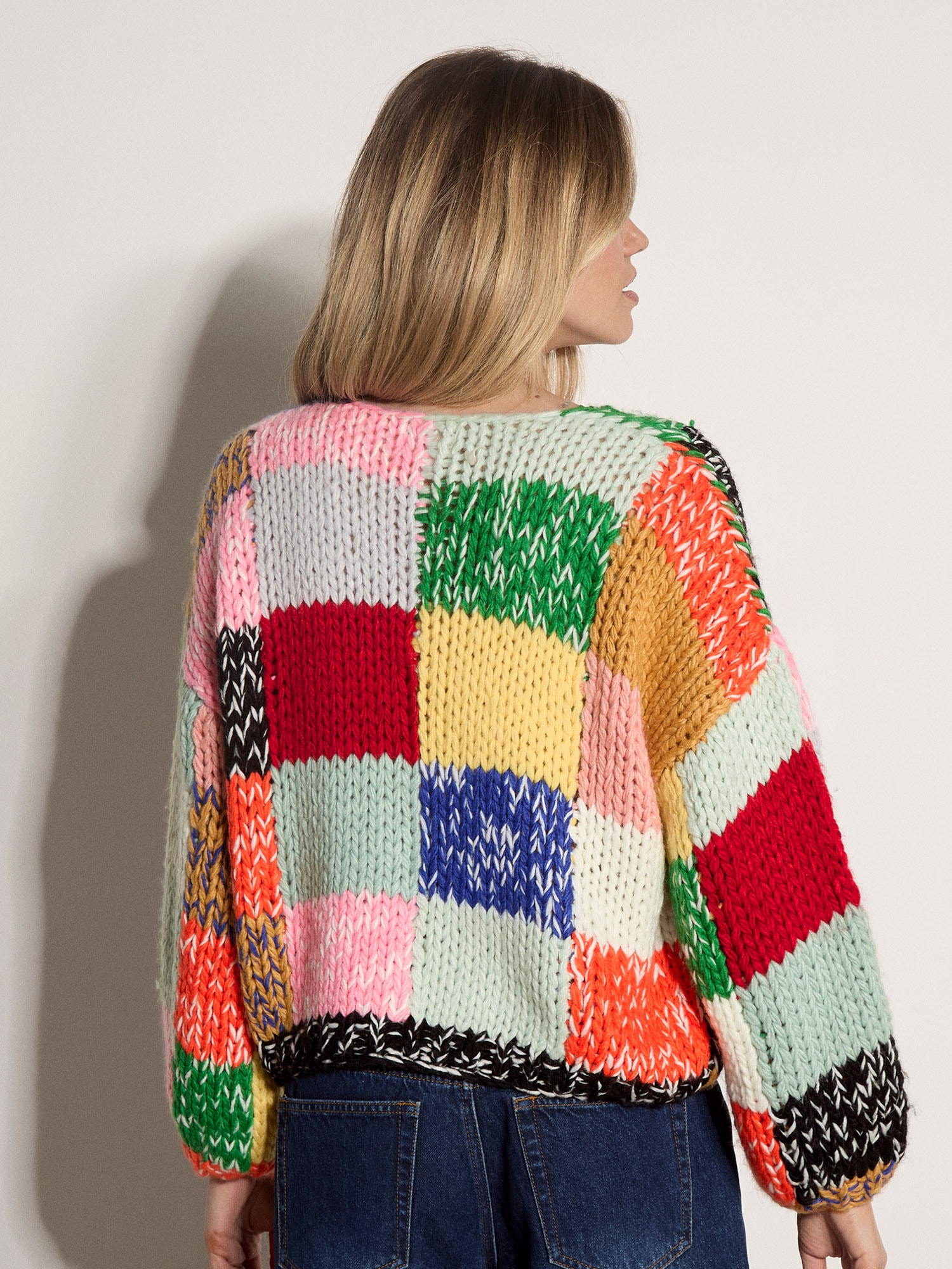 Apricot Strickpullover »Patchwork-Pullover« in Grobstrick