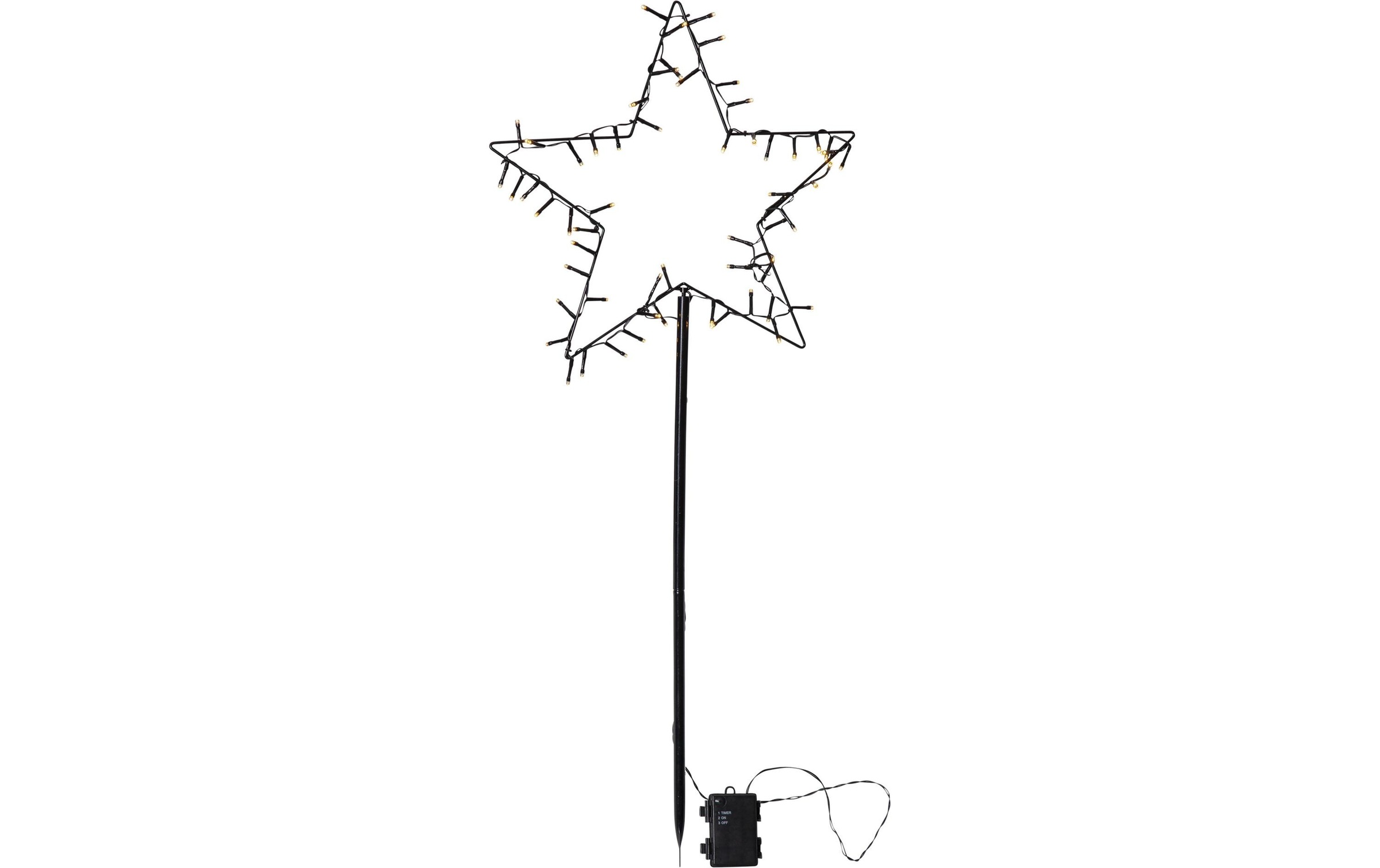 Star Trading Schwarz Led-Gartenstecker Spiky Stern 60 Led Warmweiß 92 Cm - Image 4