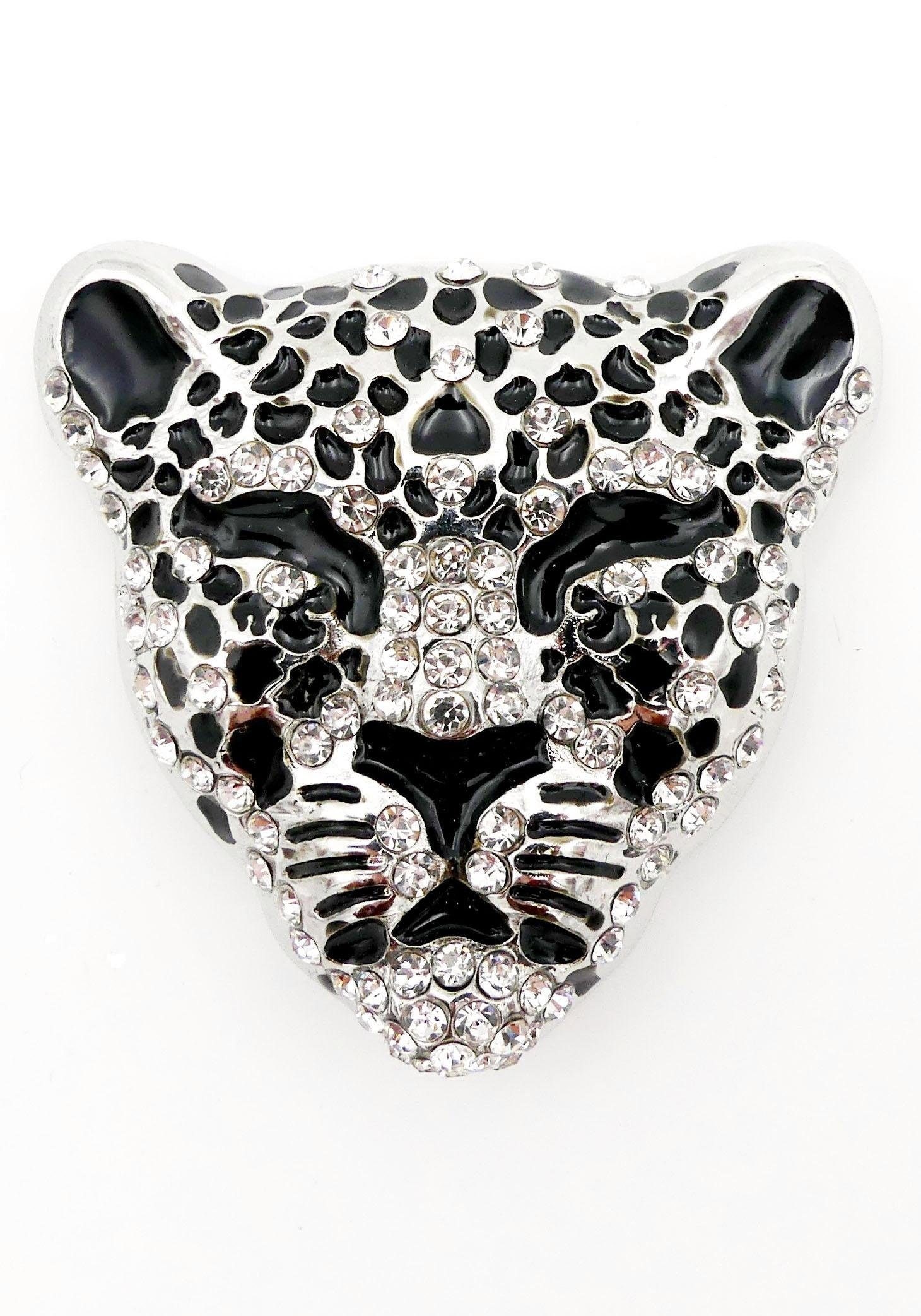 Firetti Brosche »Schmuck Geschenk Ansteckschmuck Leopard«, mit Strasssteinen