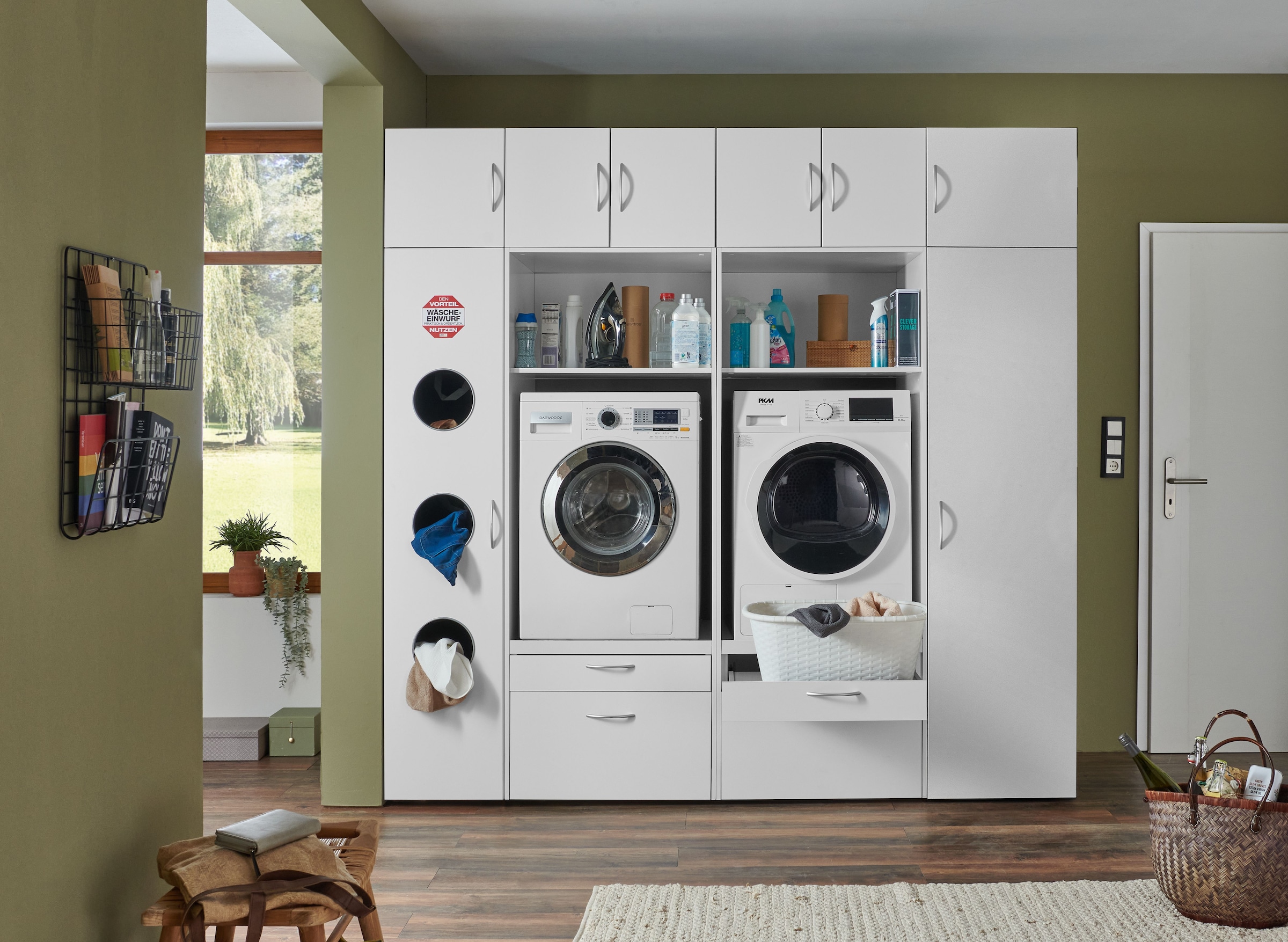 Wimex Mehrzweckschrank »Multiraumkonzept, praktische Waschmaschinenlösung, Breite 230cm« erhältlich in den Farben graphit oder weiß