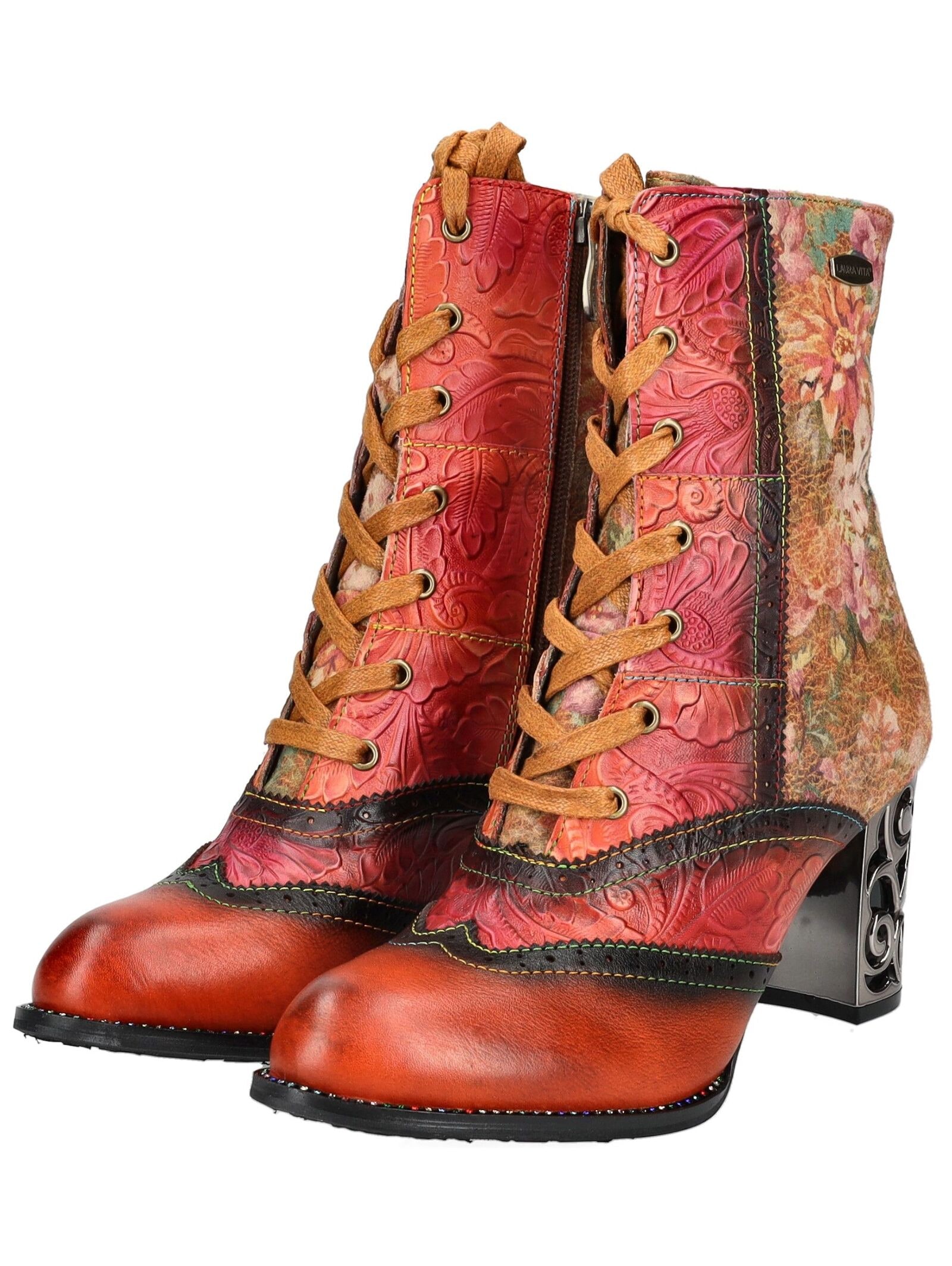 LAURA VITA High-Heel-Stiefelette »LAURA VITA Stiefelette Leder/Textil«