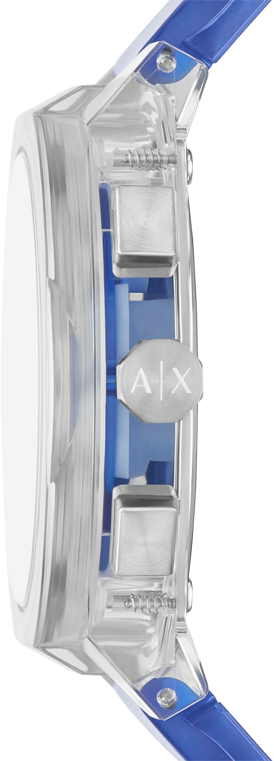 ARMANI EXCHANGE Chronograph »SYNC«, Quarzuhr, Armbanduhr, Herrenuhr, Polyurethanband, Datum, Stoppfunktion