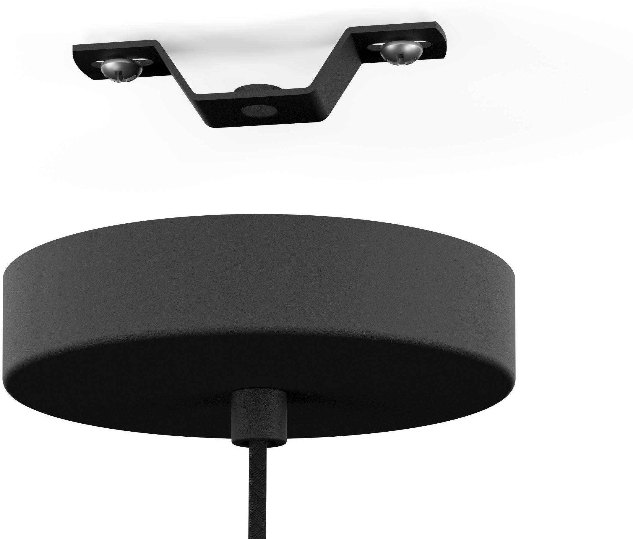 EGLO Hängeleuchte »Lydney Hängelampe, Pendelleuchte, Esszimmerlampe Japanisch, E27, Lampe« E27 1 Stk. Hängeleuchte - H110 x Ø57 cm - schwarz - 1X40W exkl.