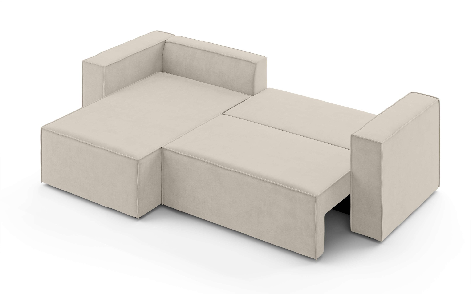 INOSIGN Ecksofa »LINCOLNVILLE mit Bettfunktion und Bettkasten, Maße B/H/T 244/76/150 cm«, L-Form mit Wellenunterfederung, Recamiere beidseitig montierbar