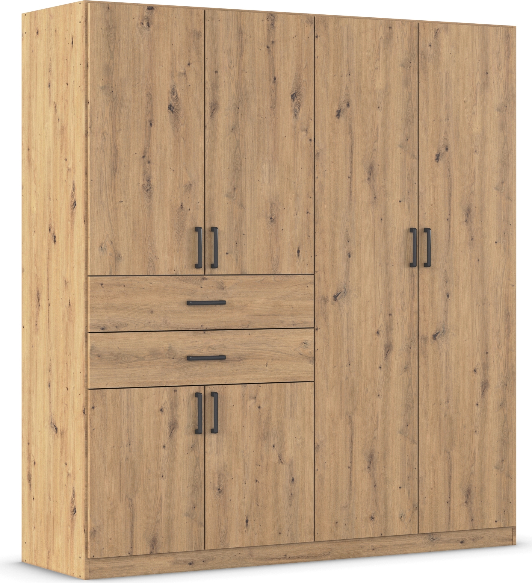 rauch 1100000002199 "Kleiderschrank Schrank Garderobe MAIKA mit Dekor-Front" 2 Schubladen, in verschiedenen Breiten, Höhen, Farben, MADE IN GERMANY