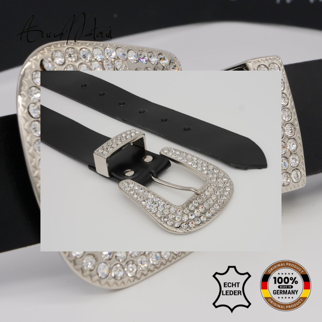 Ledergürtel ANNAMATONI "AnnaMatoni Ledergürtel Klia Ledergürtel Klia", Damen, Gr. TW105 - 120cm Gesamtlänge, schwarz (schwarz 790), 100% Leder, Gürtel Ledergürtel 3