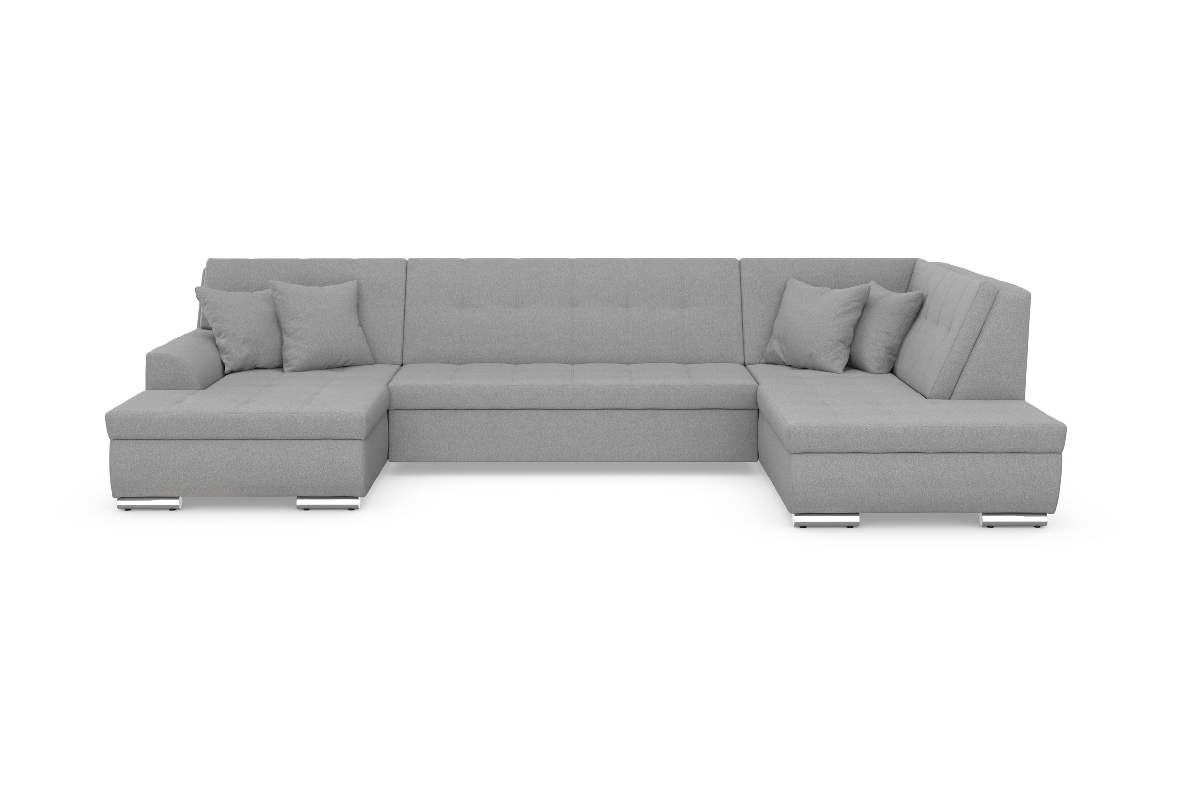 DOMO collection Wohnlandschaft "TREVISO inkl. Zierkissen, moderne Steppung, XXL: 364x201x83 cm" wahlweise mit Bettfunktion, in vielen Bezugsarten auch in Cord U-Form