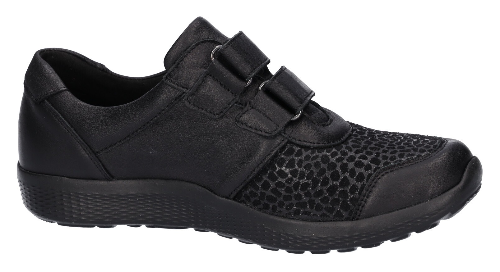 Klettschuh WALDLÄUFER "M-IRA", Damen, Gr. 6 (39), schwarz, Nappaleder, Nubukleder, Textil, Schuhe Klettschuh, Halbschuh, Komfortschuh in besonders breiter Schuhweite M 3