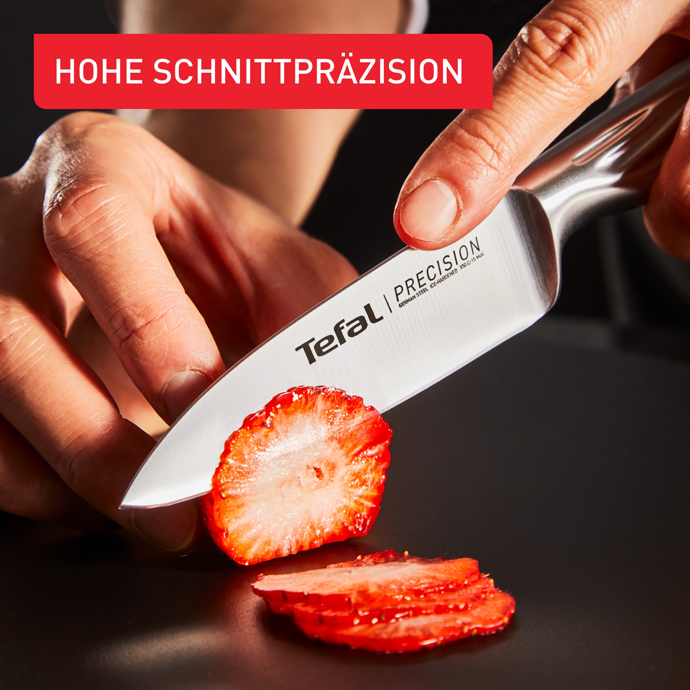 Tefal Schälmesser »Precision« 9 cm, 22°-Klingenwinkel, Eishärtungstechnologie, Wellenmuster