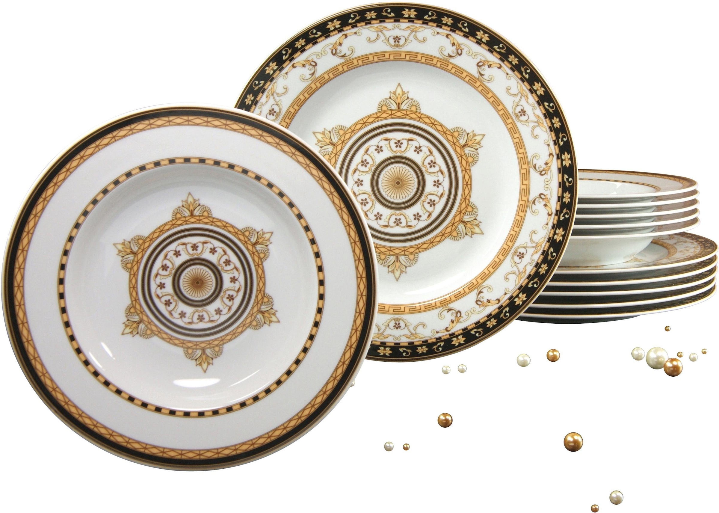 CreaTable Tafelservice "Teller Set, Geschirr-Set Majestosa" Service, Dekor günstig online kaufen