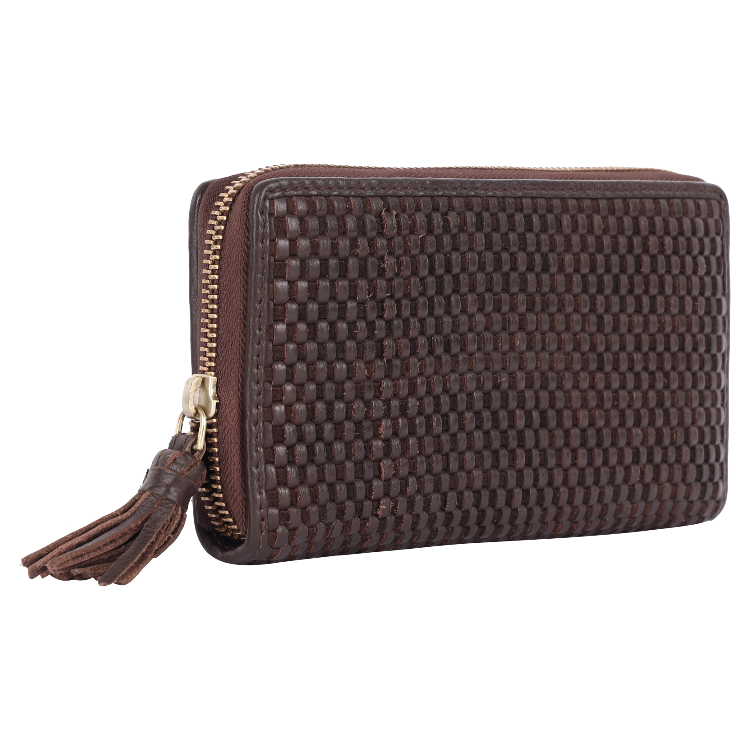 HARBOUR 2ND Damen Geldbörsebraun, Rindsleder, Kleinlederwaren, Unisex Portemonnaie, Geldbeutel mit Fransen