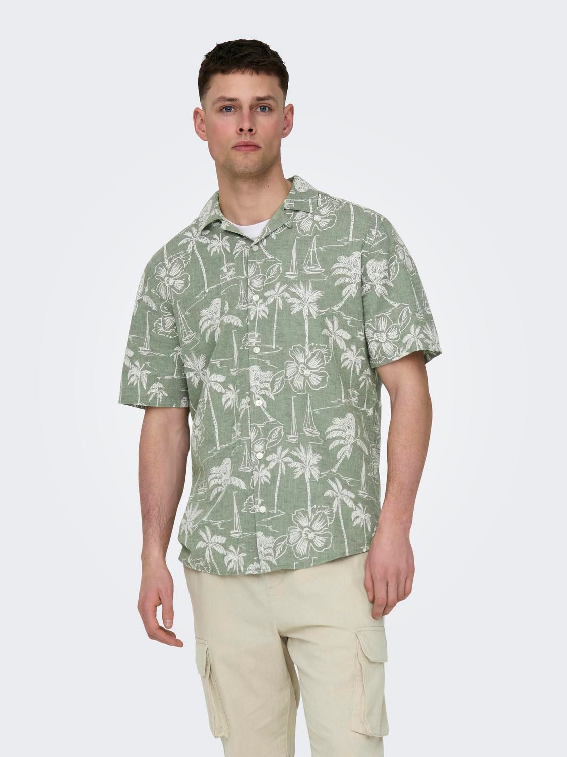 ONLY & SONS Hawaiihemd ONSCAIDEN SS RESORT AOP LINEN SHIRT NOOS günstig online kaufen